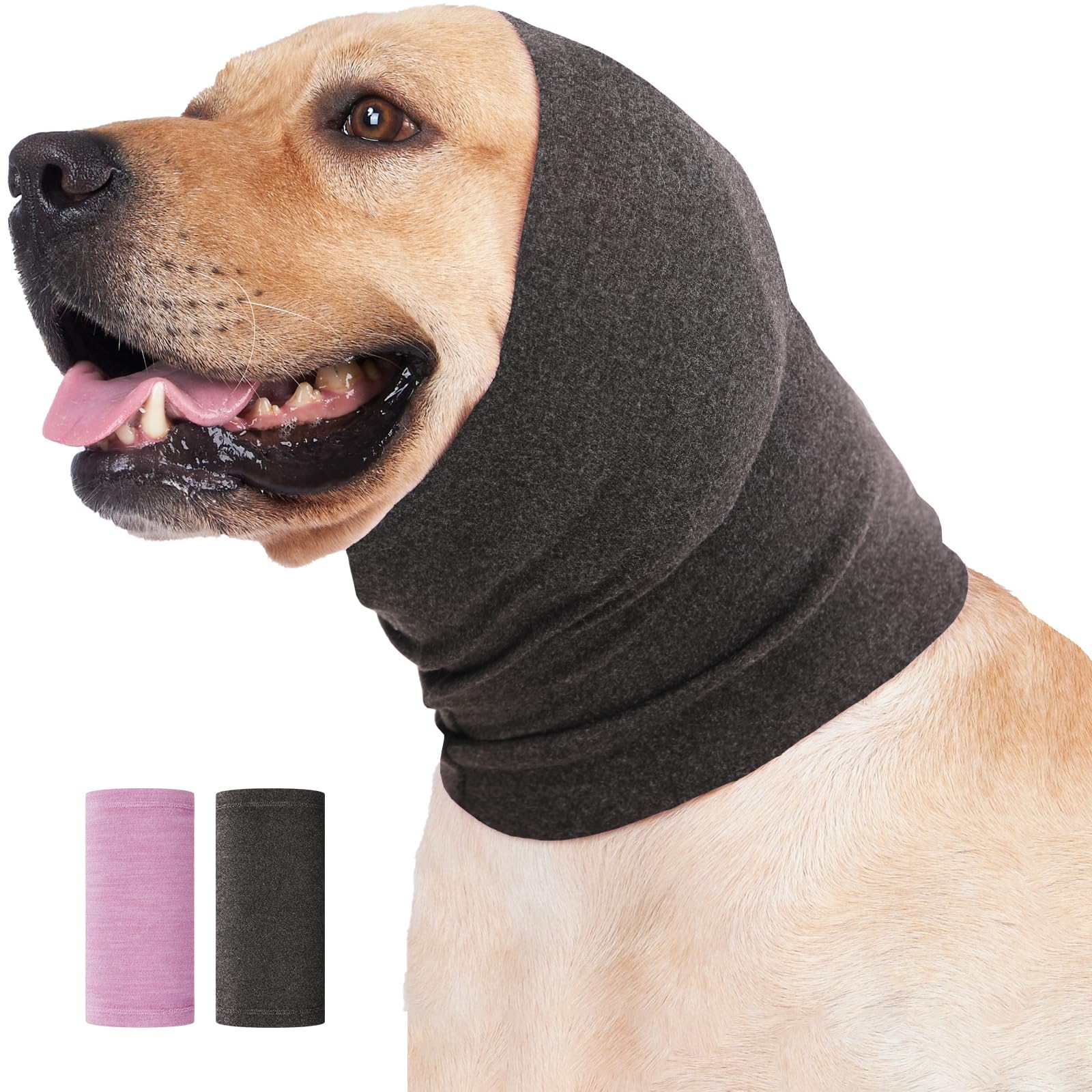 Nanaki Quiet Dog Head Cover- No Shake Ear Wrap Headband Calming Hoodie For Dogs, Snood Pet Ear Protector Cover Muffs For Anxiety