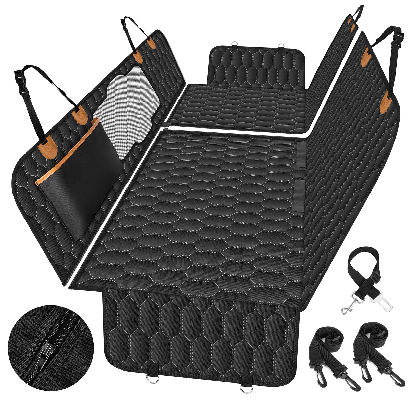 Neckory Dog Back Seat Cover, Waterproof Scratch Proof Nonslip Dog Hammock For Car, Car Seat Cover For Back Seat With Sanitary Pa