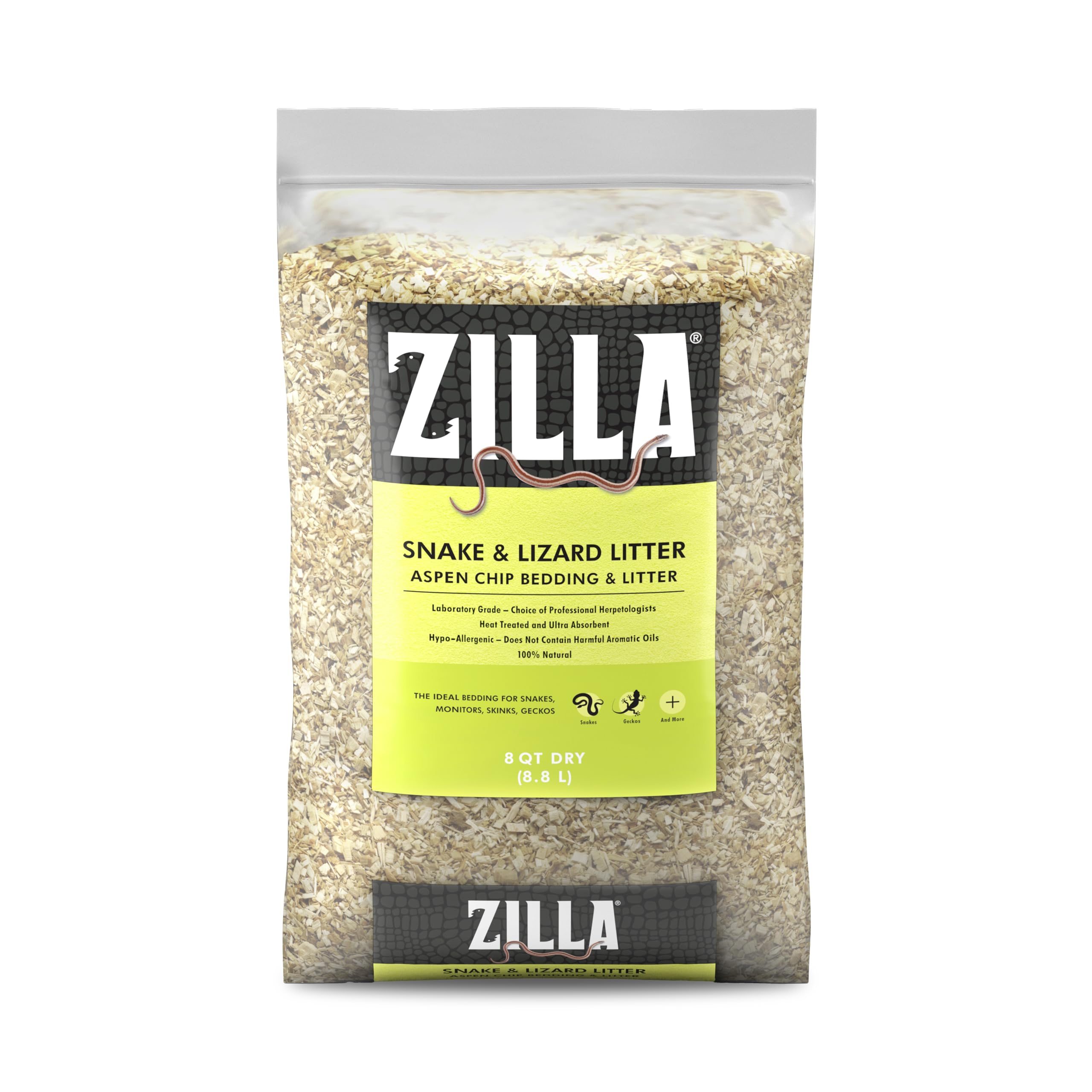 Zilla Pet Snake & Lizard Substrate Bedding Litter, For Snakes, Monitors, Skinks, And Geckos, 8 Quart