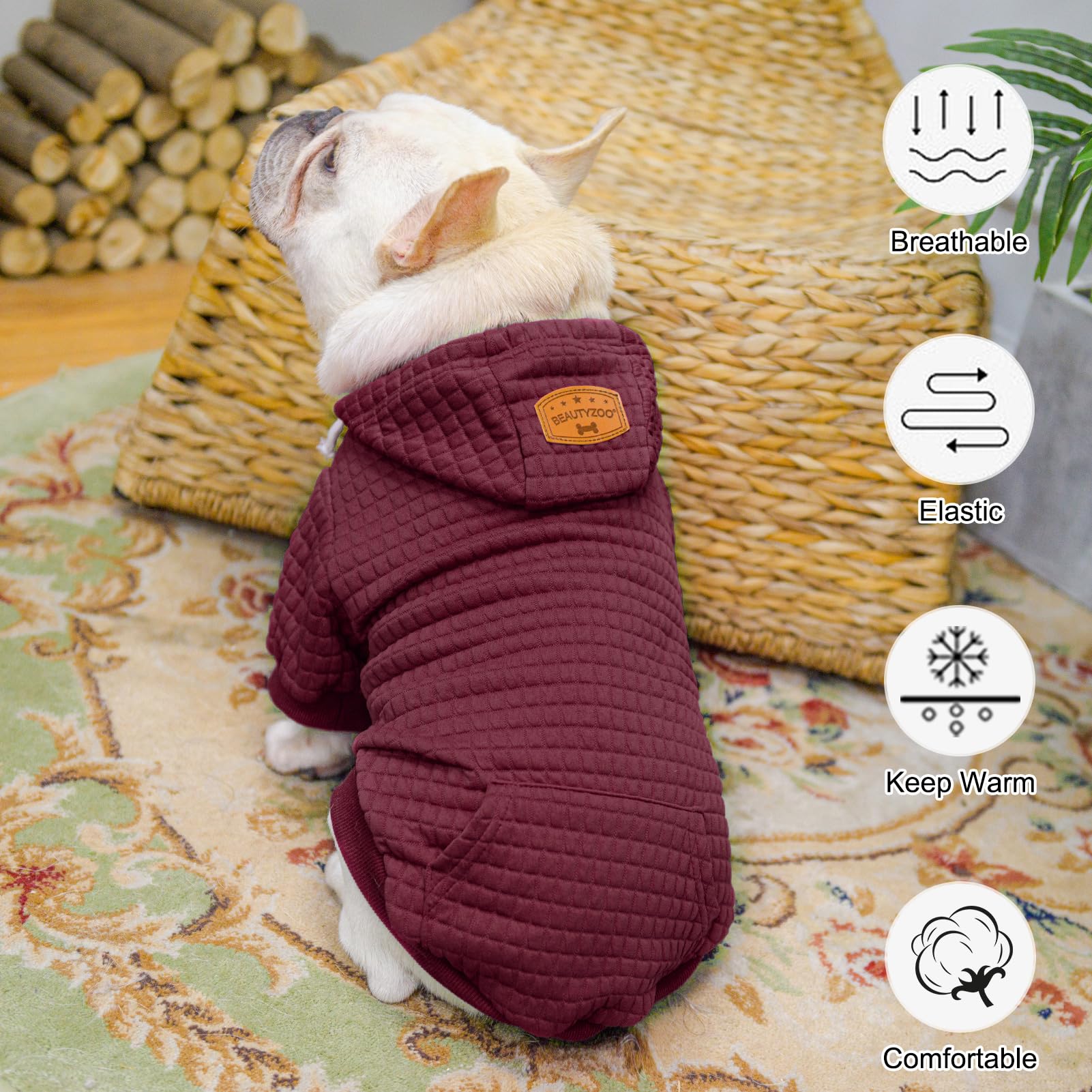Beautyzoo Dog Hoodie For Small Medium Large Dogs, Winter Fall Warm Dog Clothes For Puppy S M Sized Dogs Girl Boy, Dog Sweater Sh