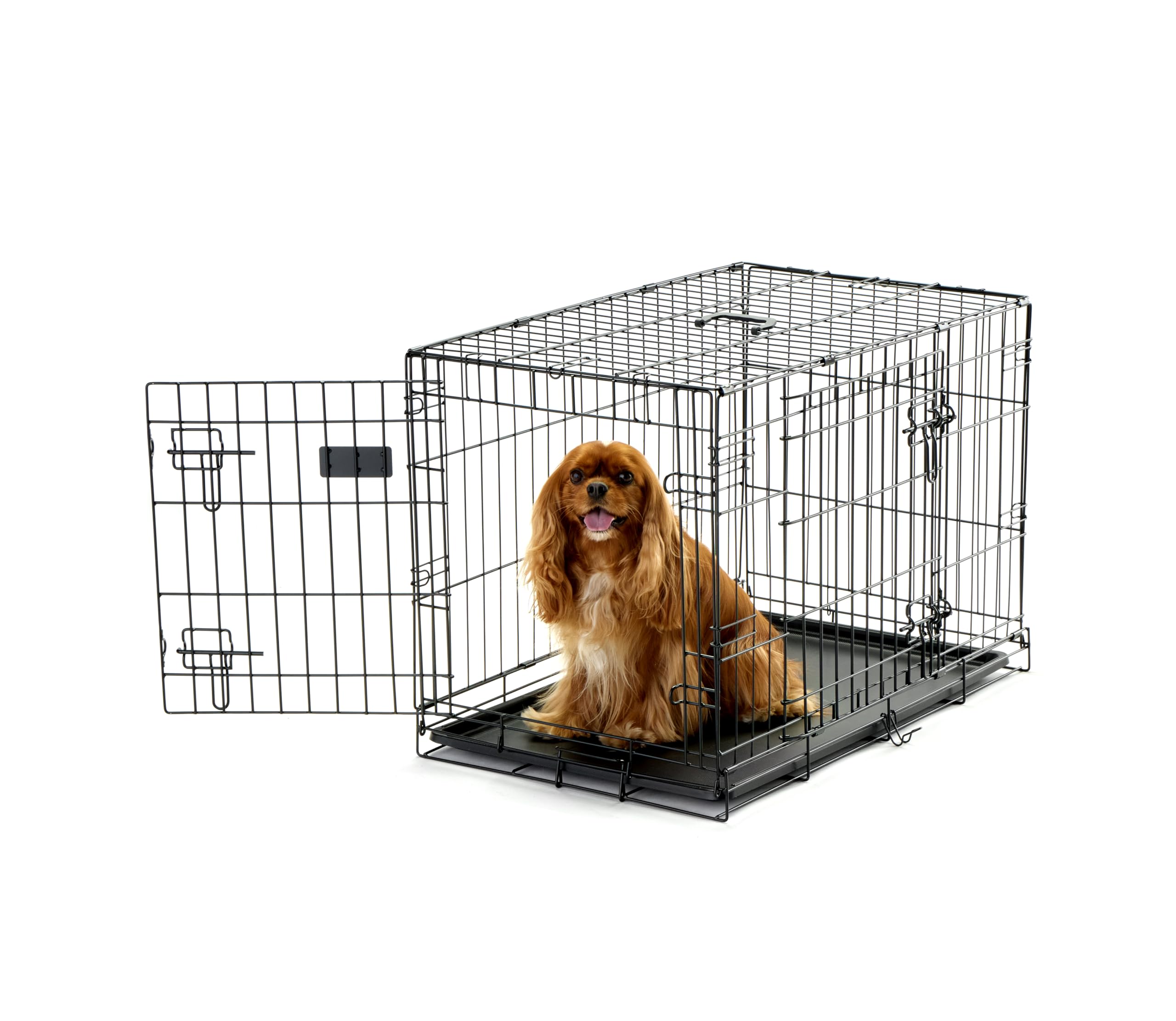 Carlson Secure And Compact Double Door Metal Dog Crate, Medium With Divider Panel