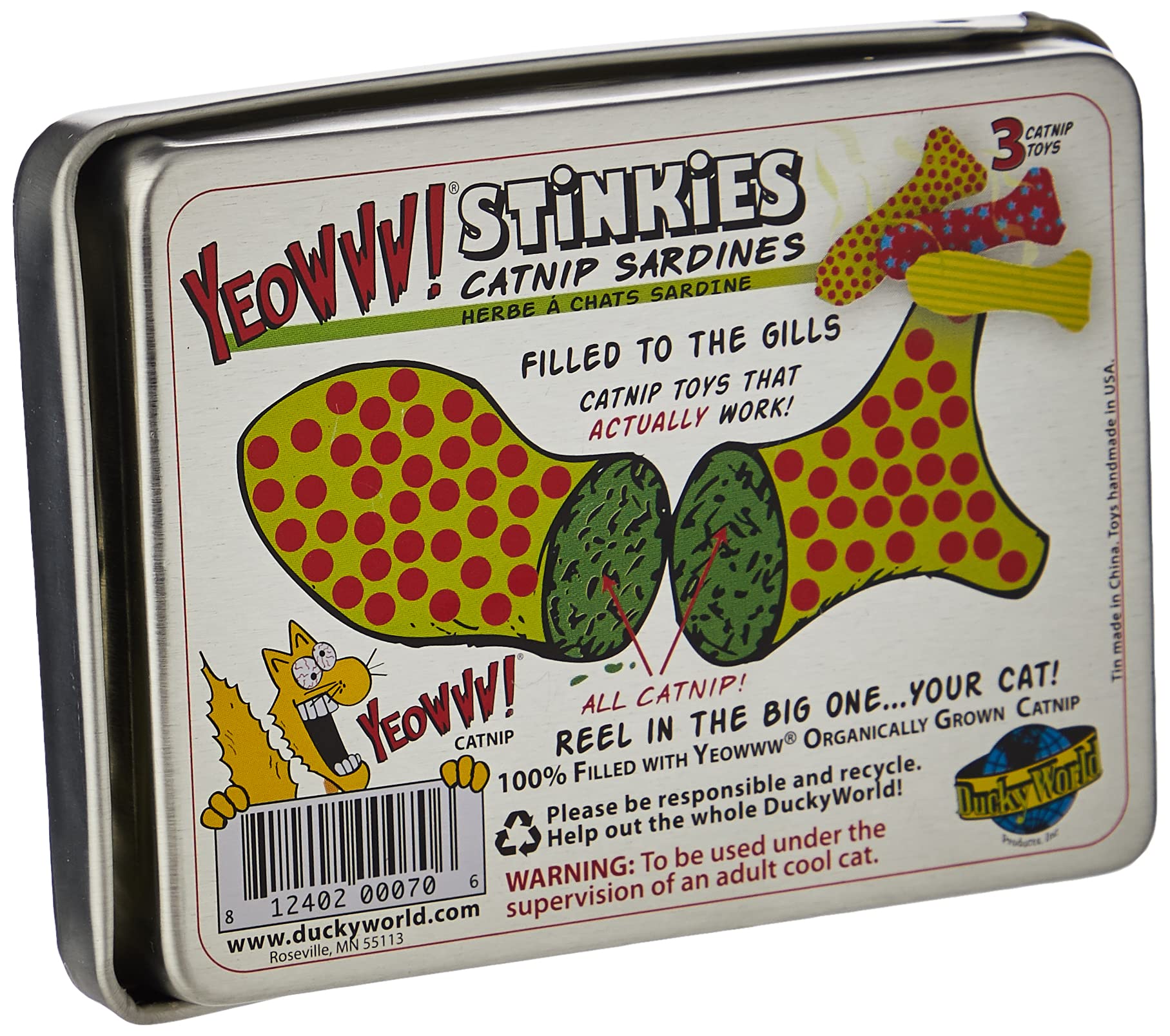 Yeowww Tin Of Stinkies, 3 In A Sardine Tin, Multicolor, 1Pack