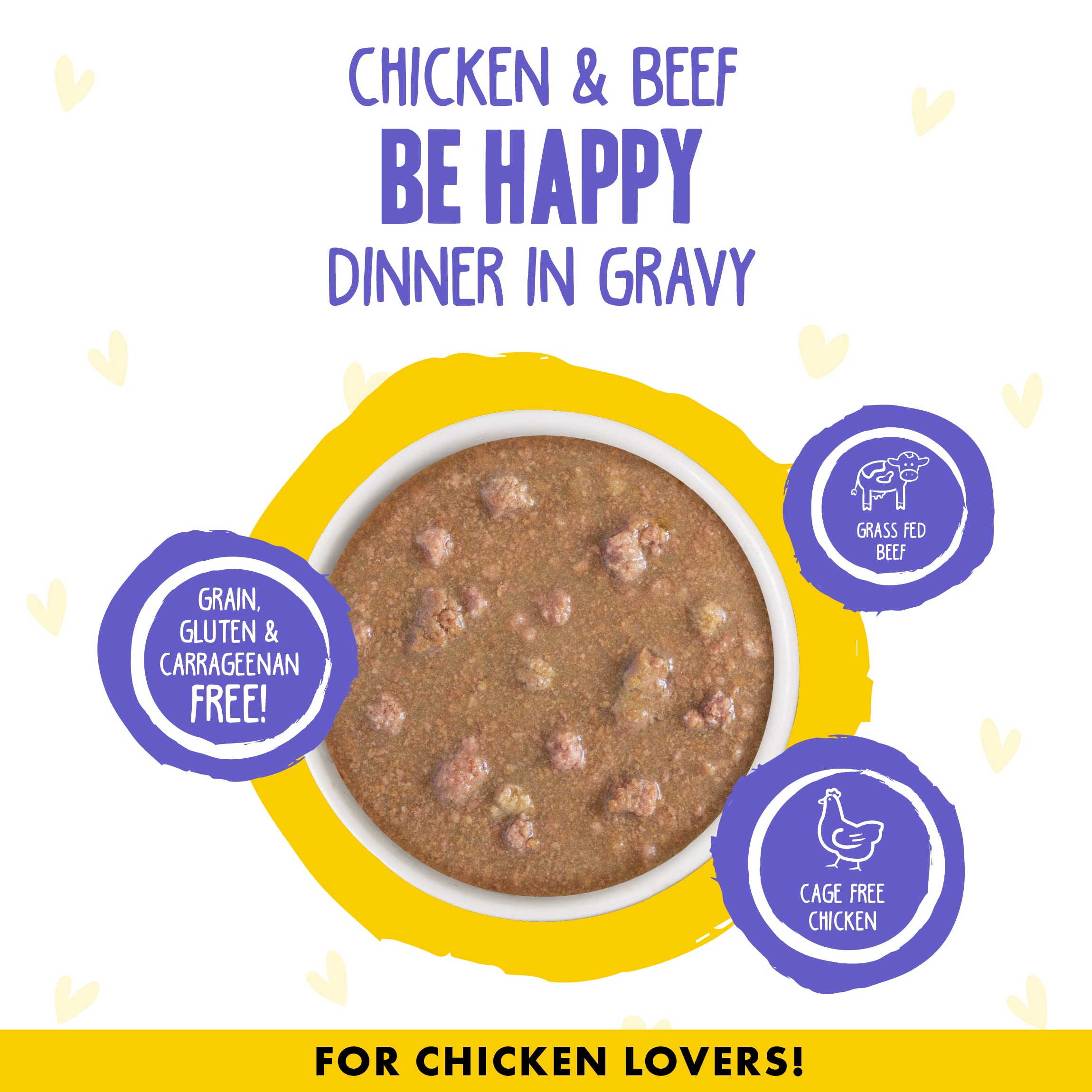 Weruva B.F.F. OMG - Best Feline Friend Oh My Gravy!, Chicken & Beef Be Happy with Chicken & Beef in Gravy, 5.5oz Can (Pack of 8)