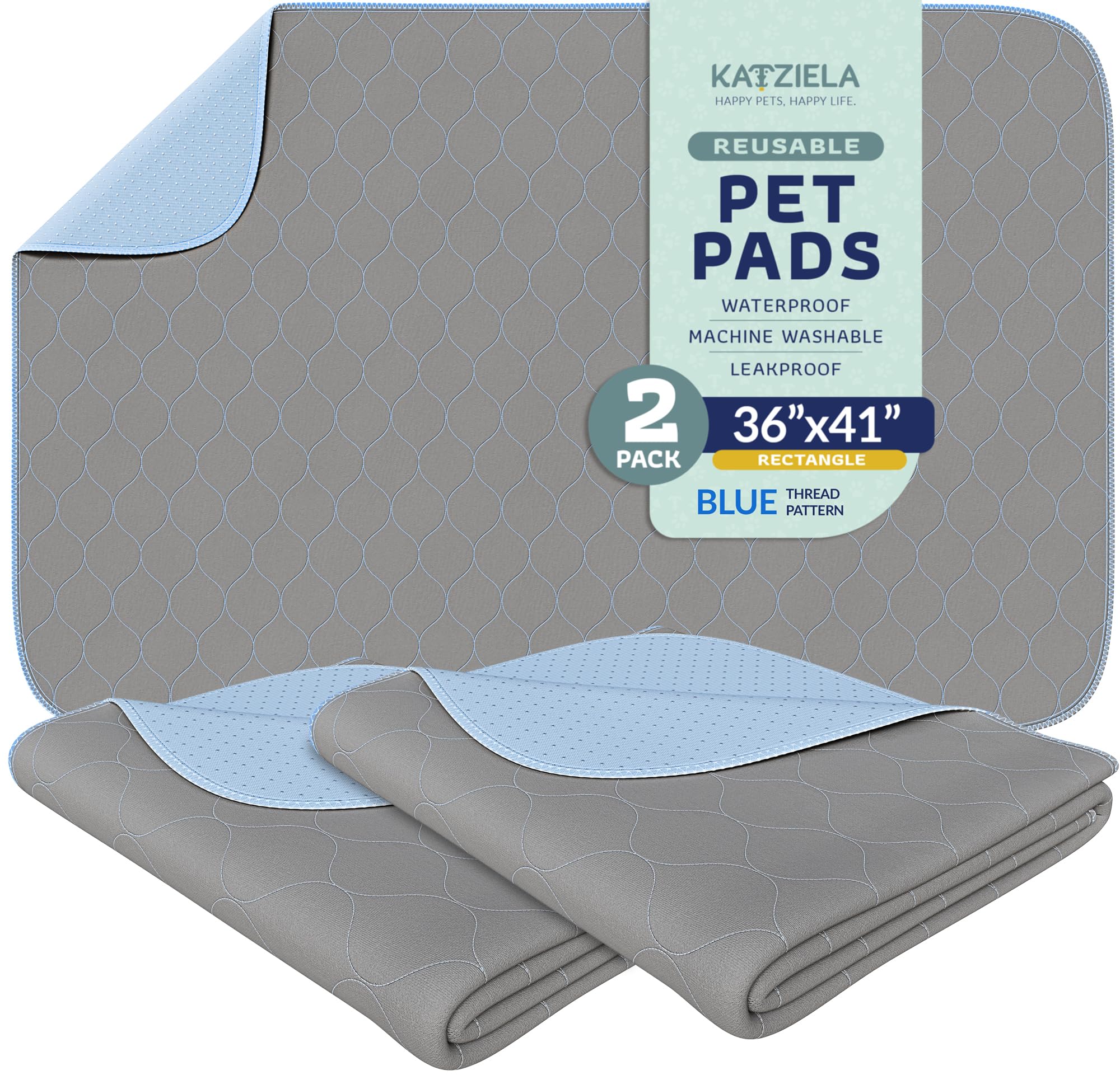 Katziela Washable Pet Pads (2 Pack 36In X 4In) Super Absorbent Waterproof Reusable Dog Pee Pads For Dogs Washable Puppy Pads For
