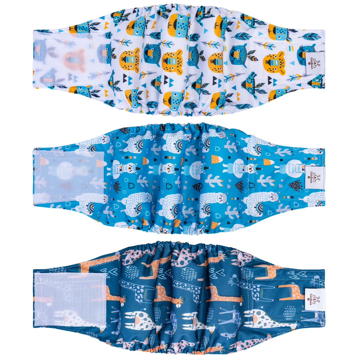 Cutebone Dog Diapers Male Washable Belly Band For Male Dogs Wraps 3Pcs A Pack Dm43Xs