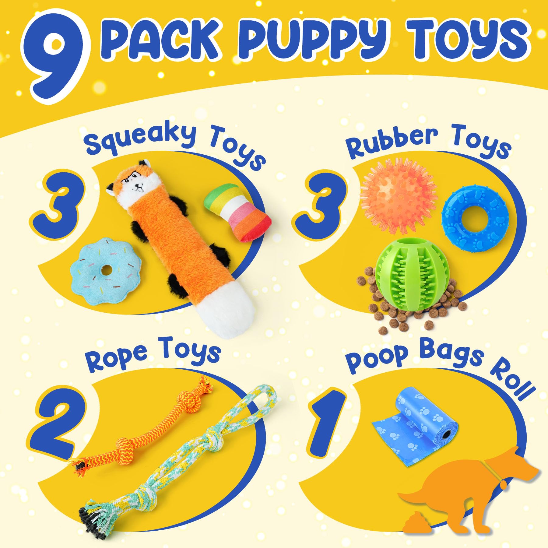Patsfran Puppy Toys For Teething, 9 Pack Interactive Dog Toys For Small Dogs, Puppy Chew Toys For Boredom With Rope Toys, Treat