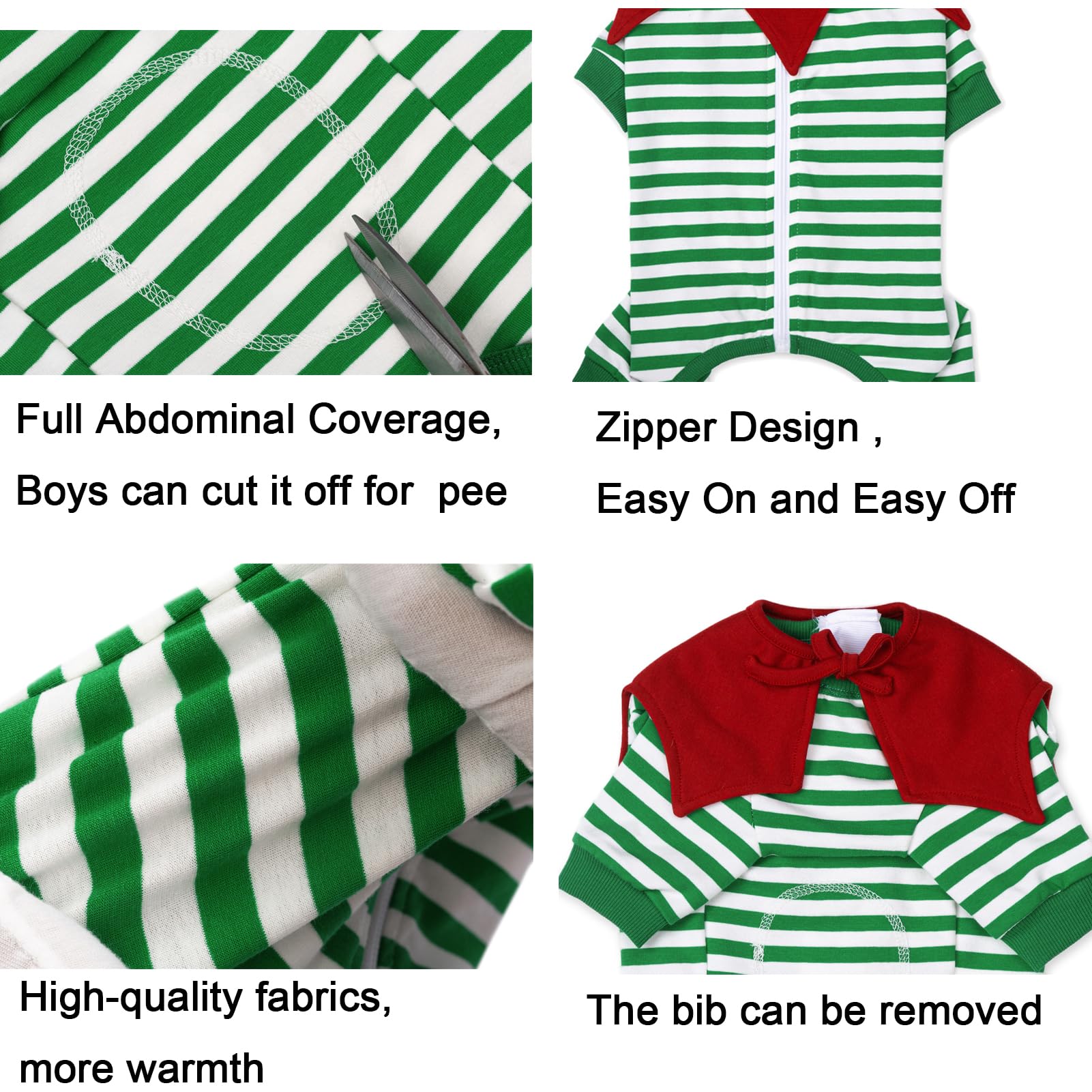 Miaododo Striped Dog Surgery Recovery Suit Female Male,Puppy Dogs Onesie Cats Long Sleeve Bodysuit After Surgery Neuter For Abdo