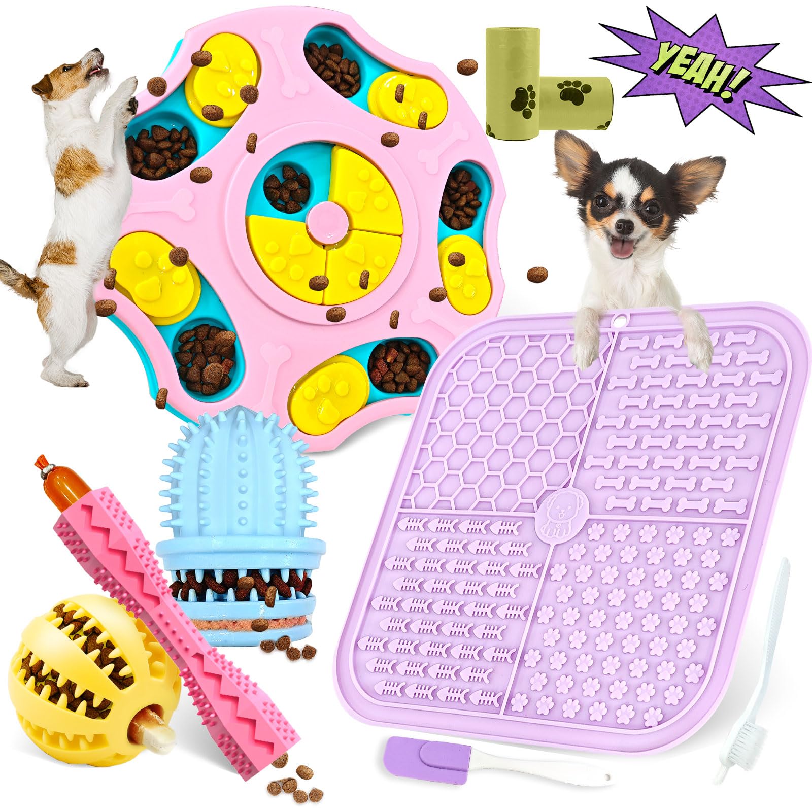 PETCARE 9 PCS Interactive Enrichment Dog Puzzle Toy Set, Mentally Stimulating Cognitive Dogs Toys for Small Medium Smart Dogs Ca