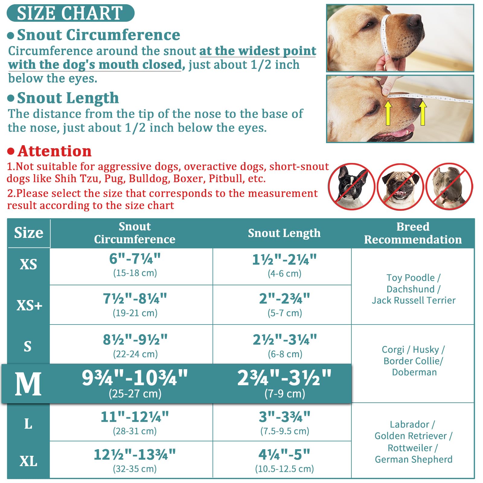 Dog Muzzle, Soft Mesh Covered Muzzles For Small Medium Large Dogs, Poisoned Bait Protection Muzzle With Adjustable Straps, Prevent Biting Chewing And Licking (M: Snout:9?-10?, Black)