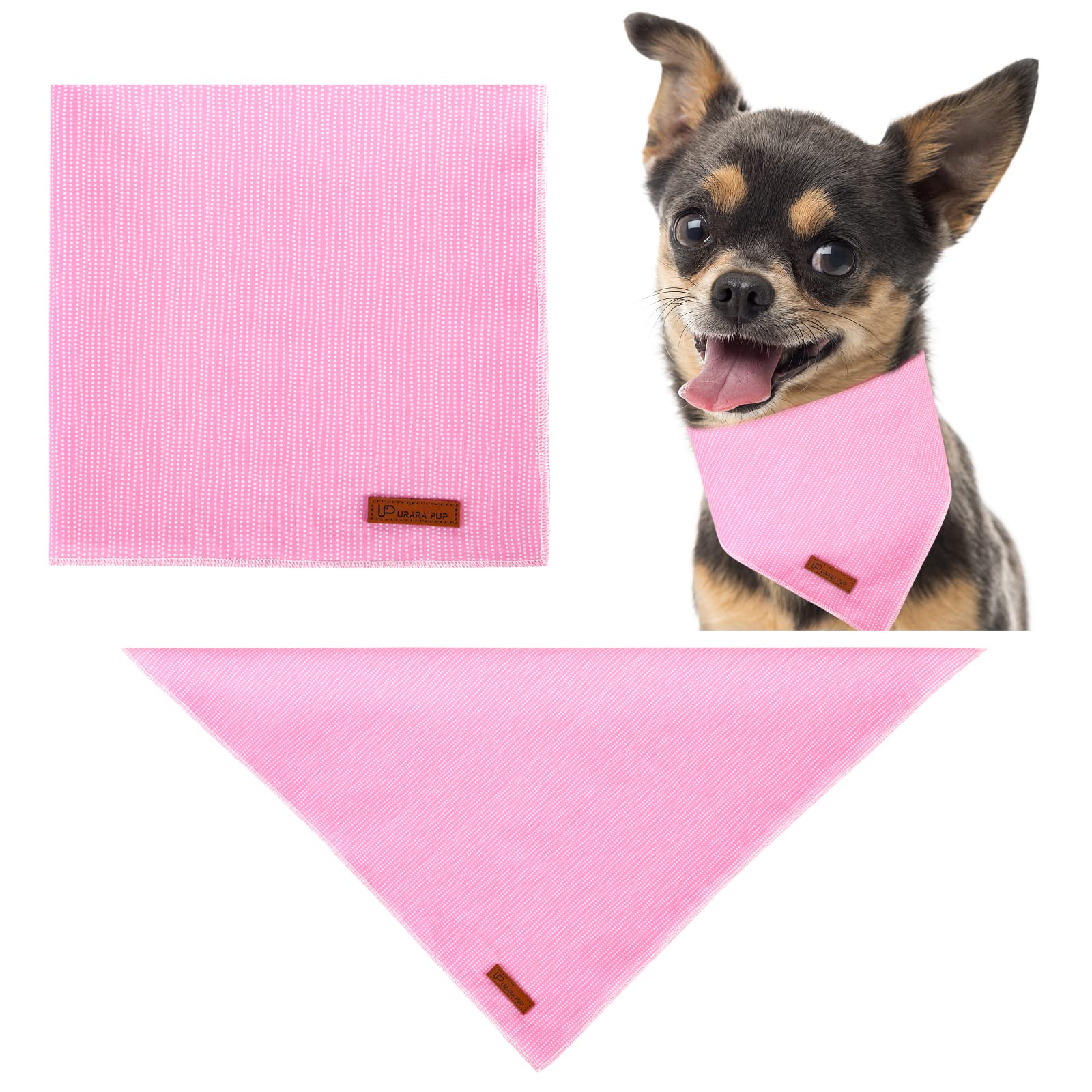 Up Urara Pup Dog Bandana, Comfortable Cotton Triangle Bid Scarf For Puppy Small Dog, Washable Pet Kerchief For Girl Female Dogs