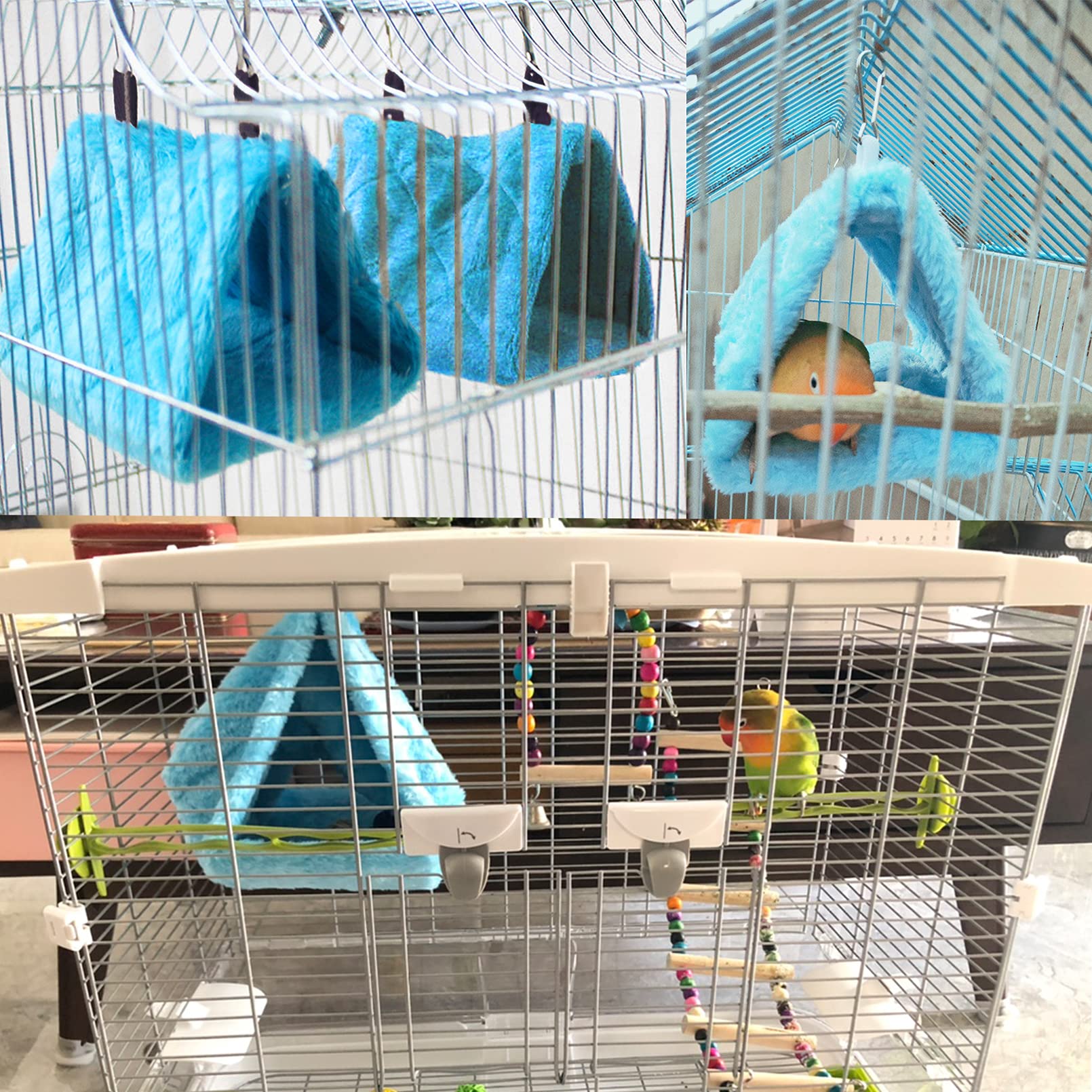 4Pcs Bird Tent Plush Hammock Warm Hut Hanging Parrot Nest For Cage Snuggle Sleeping Bed 9.4''X5.9''X7.0'' Hideaway Cave For Parakeet Cockatiels Cockatoo Lovebird