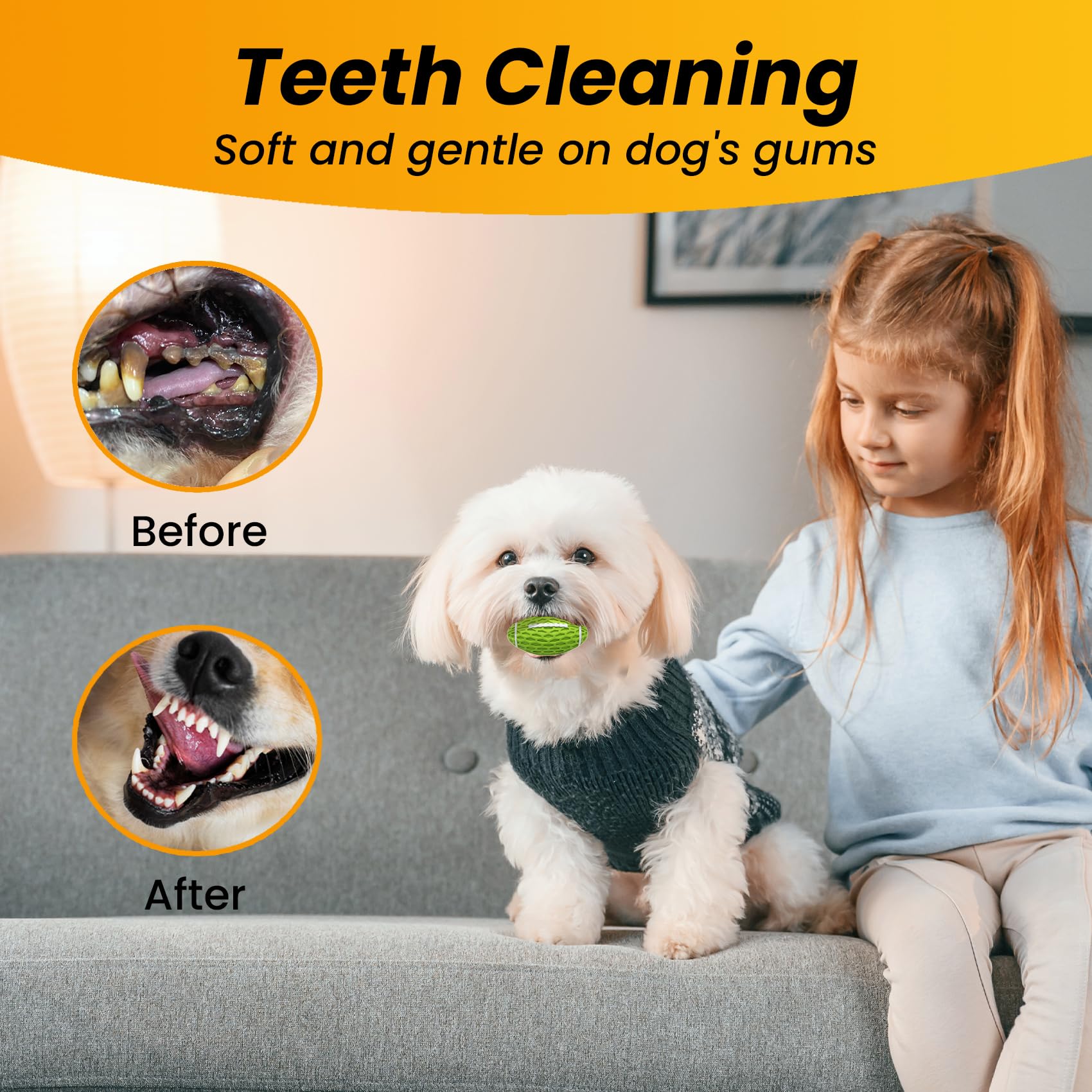 Petinstinct Small Squeaky Dog Toys, Rubber Puppy Football Toy For Aggressive Chewers, Durable And Interactive Dog Toys For Small