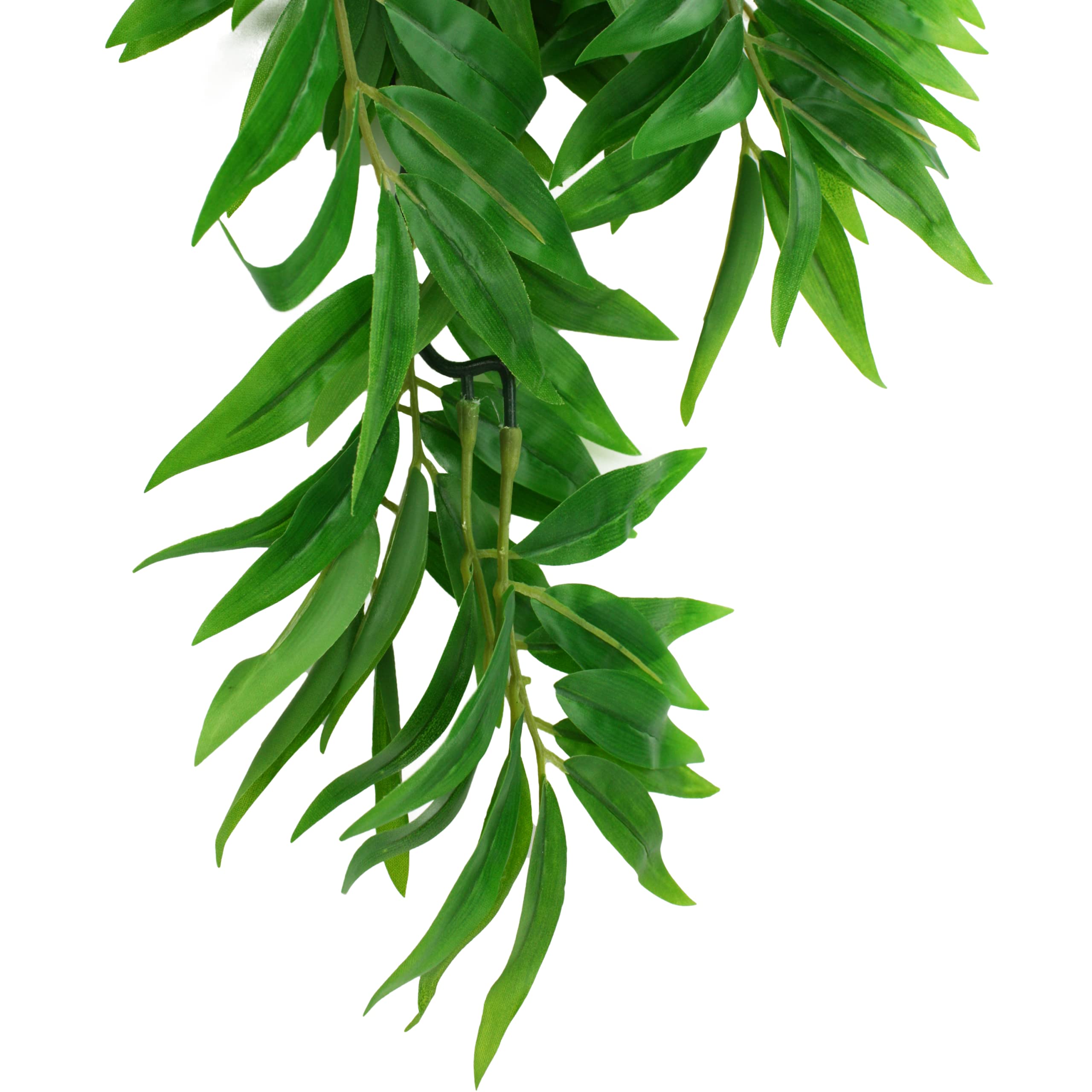 Komodo Reptile Terrarium Bamboo Hanging Vine Plant | Artificial Climbing Tank Habitat Decoration Accessory With Suction Cup, Small, 16 Inches