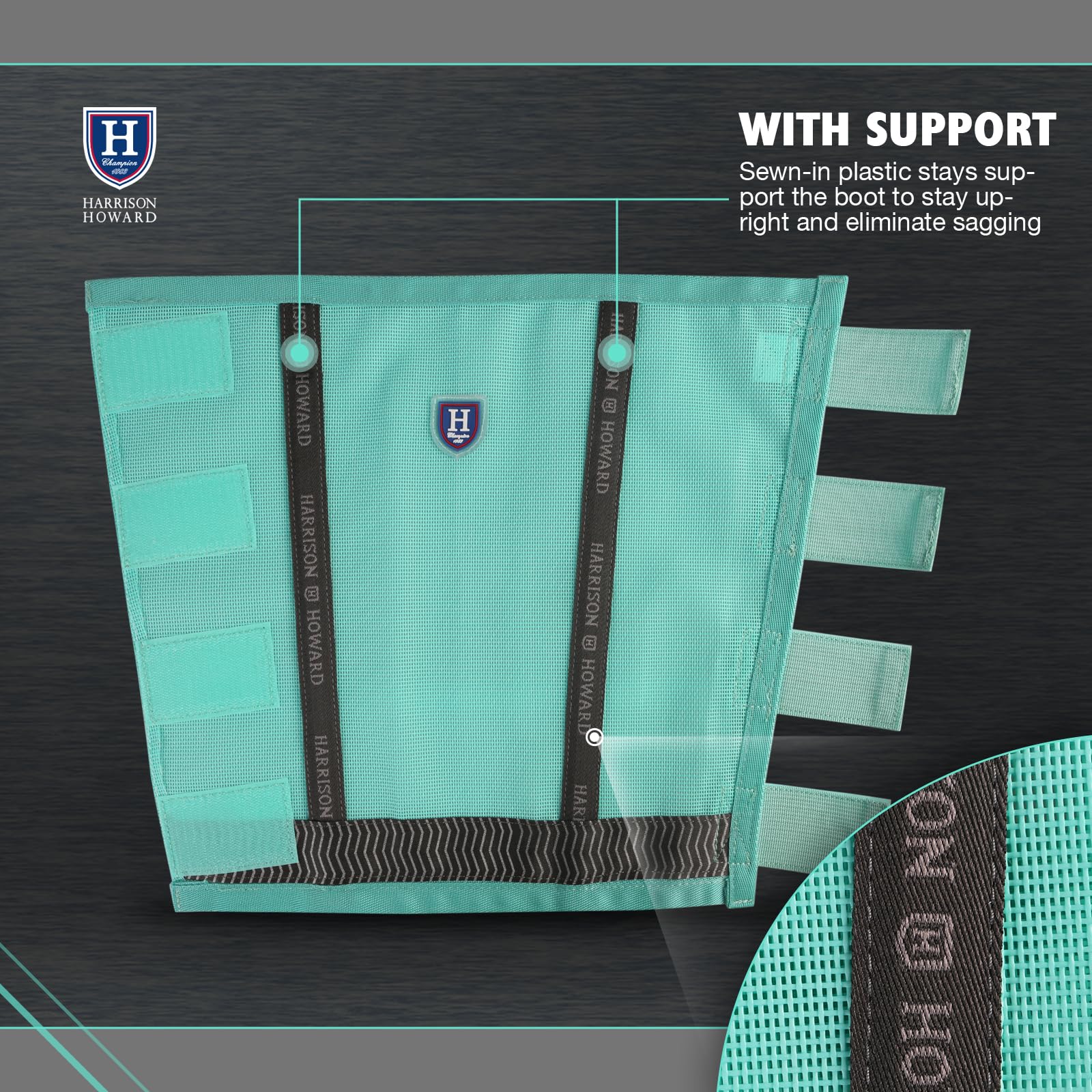 Harrison Howard Loose-Fitting Horse Fly Boots Uv-Protective, Breathable Fine Mesh Leggins Stay-On Comfortable Fly Boots With Ref