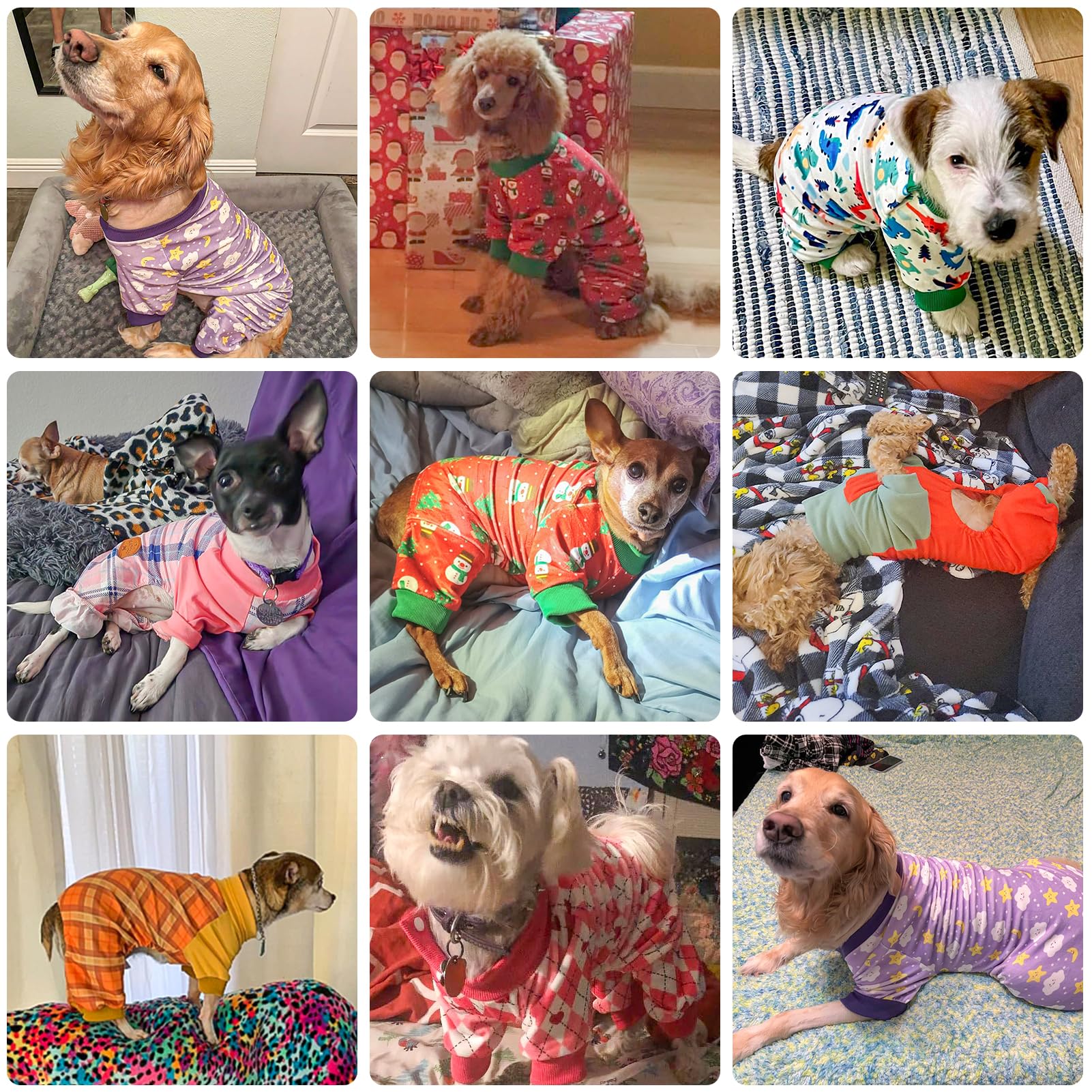 Beautyzoo Dog Pajamas Medium Sized Dog, Summer Doggie Pajamas For Boy Girl, Soft Strechy Cotton Puppy Pjs Jammies Onesies For Me