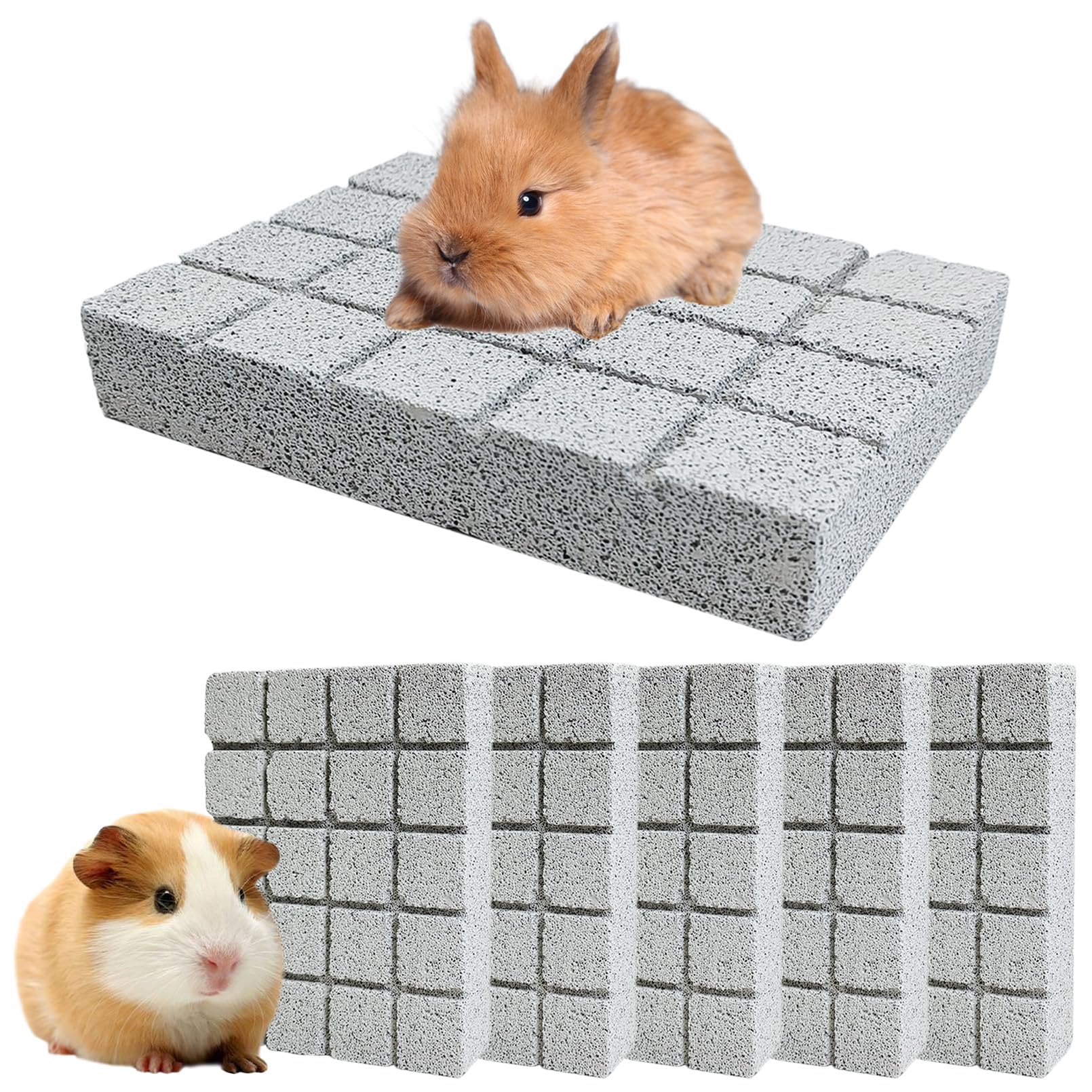 Hamiledyi 6Pcs Rabbit Scratching Pads Bunny Lava Grinding Claw Pads Small Animal Foot Pads Hamster Scratch Board Chew Toys For G