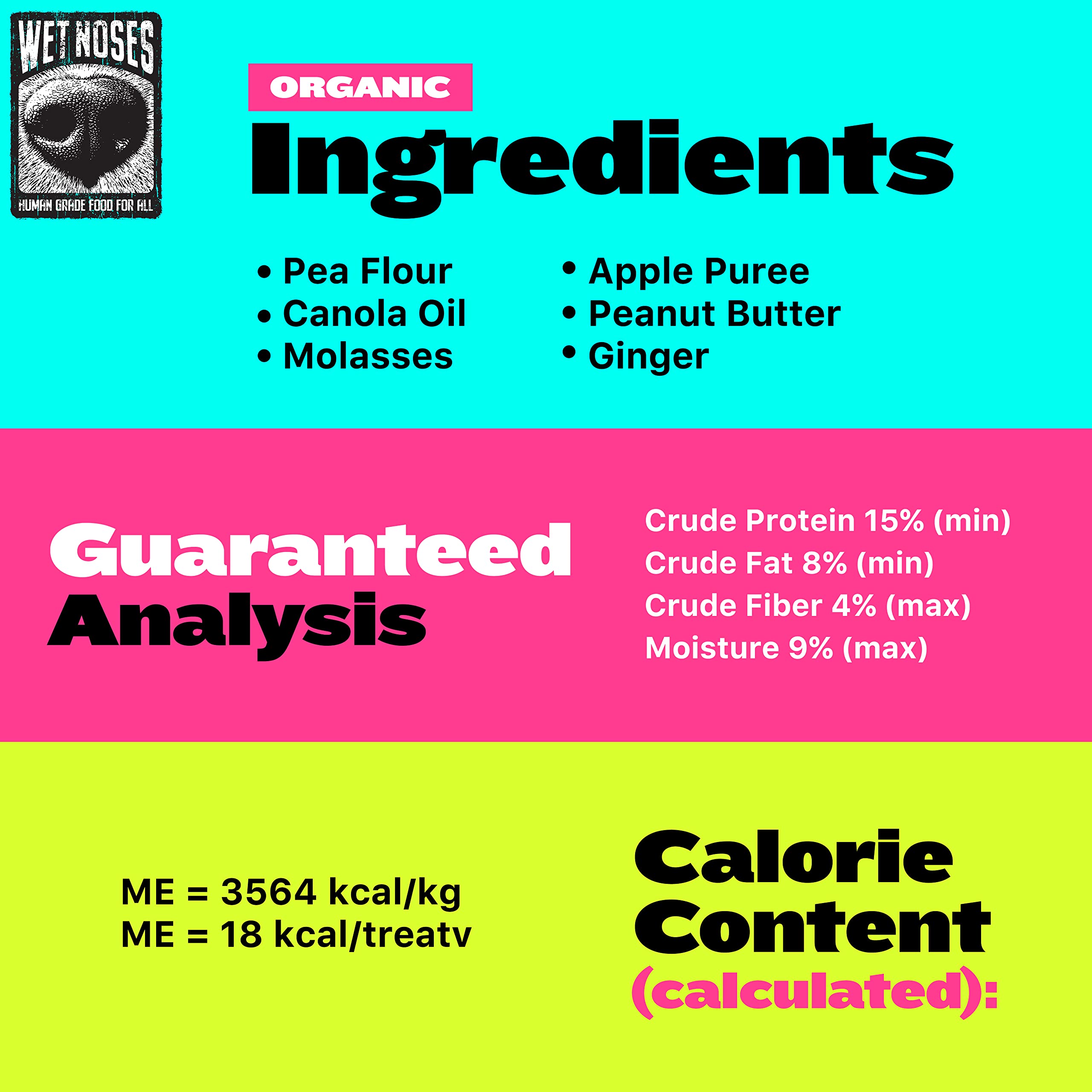 Wet Noses Grain-Free Organic Crunchy Dog Treats - for All Pet Sizes, Breeds - All-Natural Puppy Treat - 100% Human-Grade - Delic