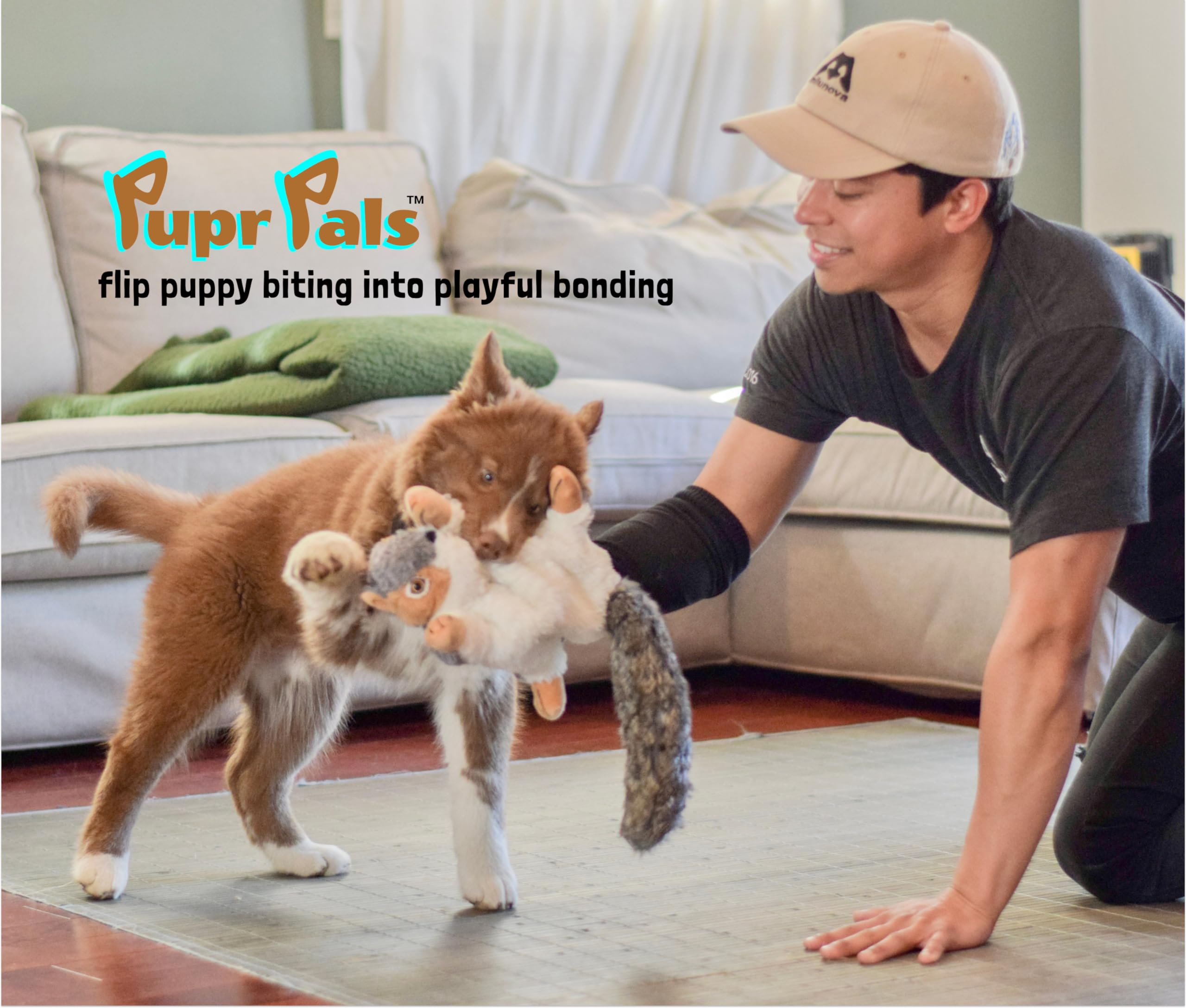 Milunova Pupr Pals Dog Toy Puppet With Tough Padding For Safe Interactive Play, Protection To Stop Puppy Kitten Biting Hands; Fo