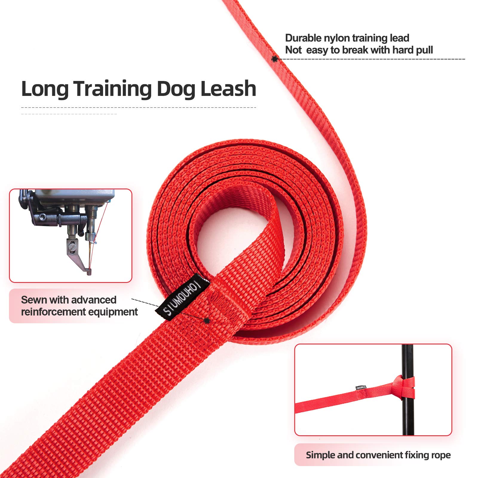 Dog/Puppy Obedience Recall Training Agility Lead - 15ft 20ft 30ft 40ft 50ft Training Leash - Great for Play, Camping, or Backyar