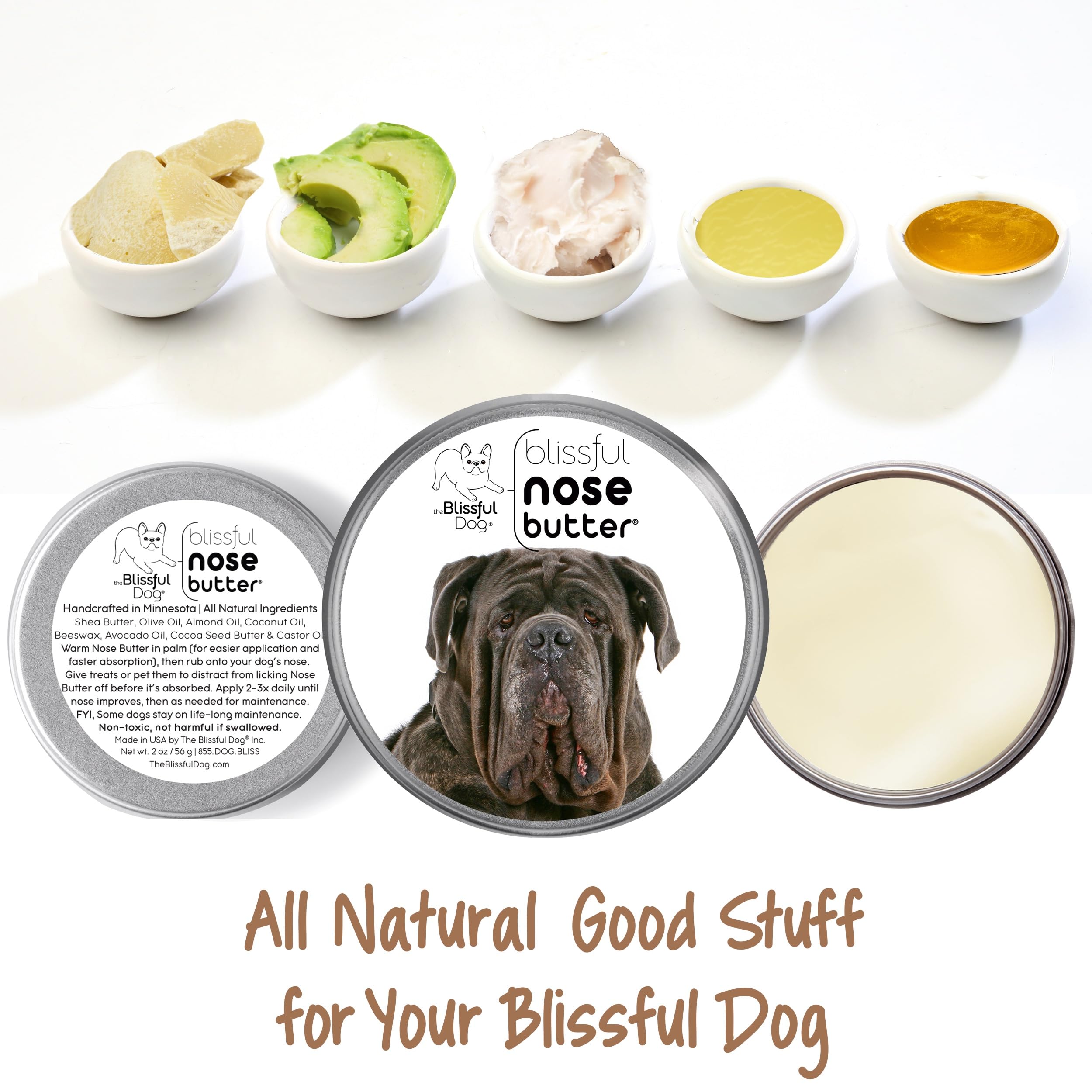 The Blissful Dog Neapolitan Mastiff Unscented Nose Butter - Dog Nose Butter, 16 Ounce