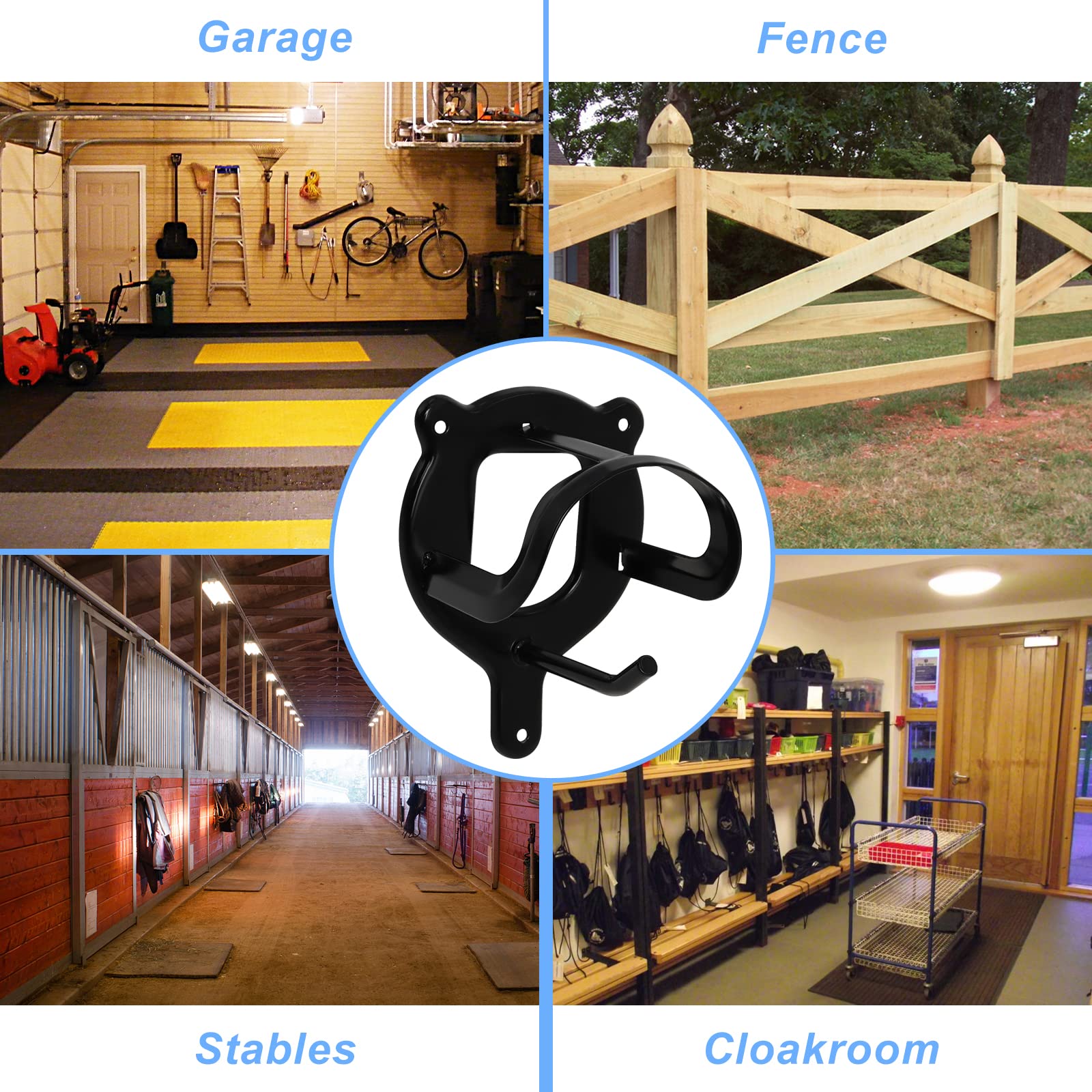6 Counts Horse Bridle Rack, Bridle Bracket Bridle Hooks with Tubes and Screw, Horse Tack Storage Halter Hanger Metal Bridle Hold