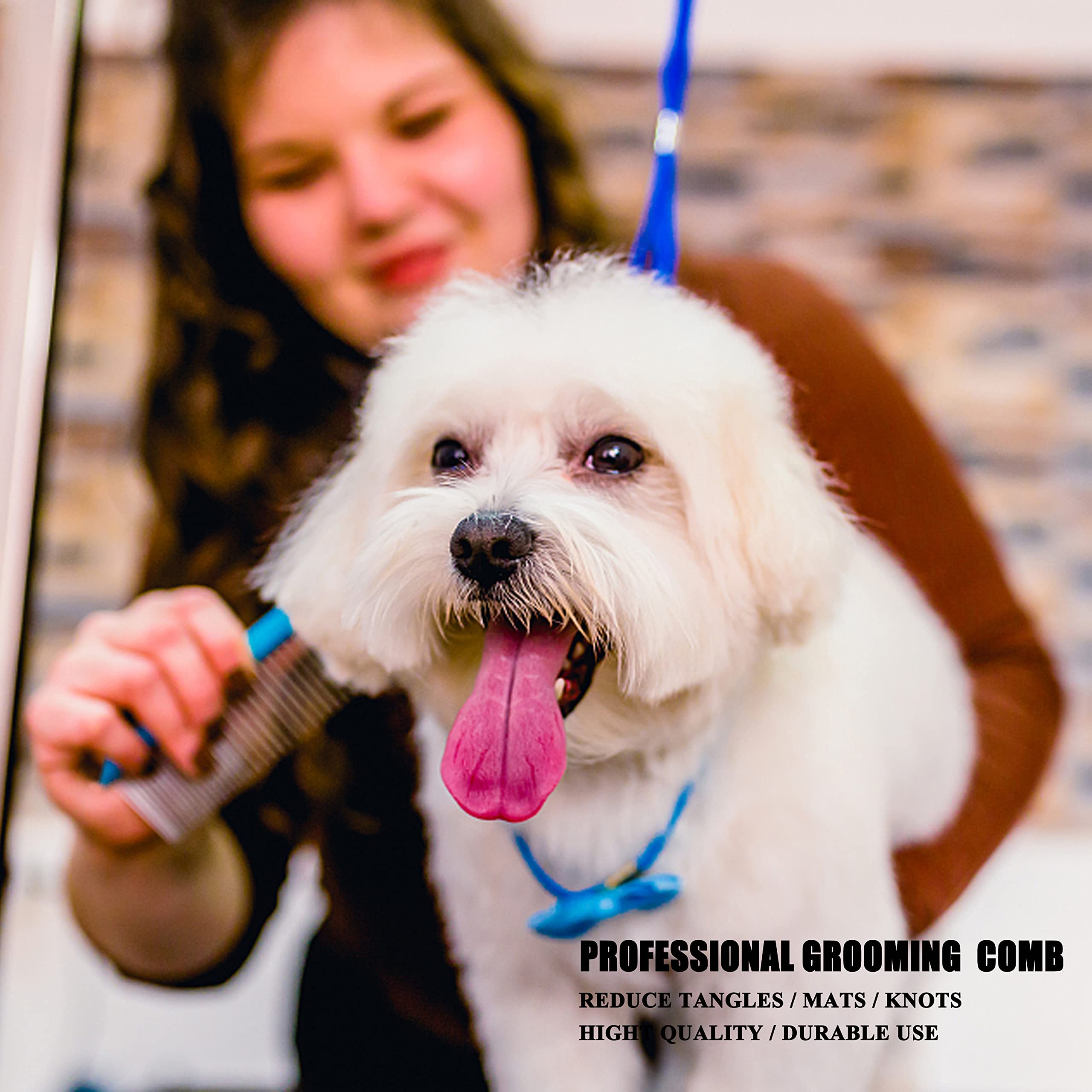 Lbmbaic Metal Dog Grooming Comb With Long And Wide Tooth Professional Comb For Dogs Reduce Pets Loose Hair,Tangles,Knots,And Mats.7.5Inches