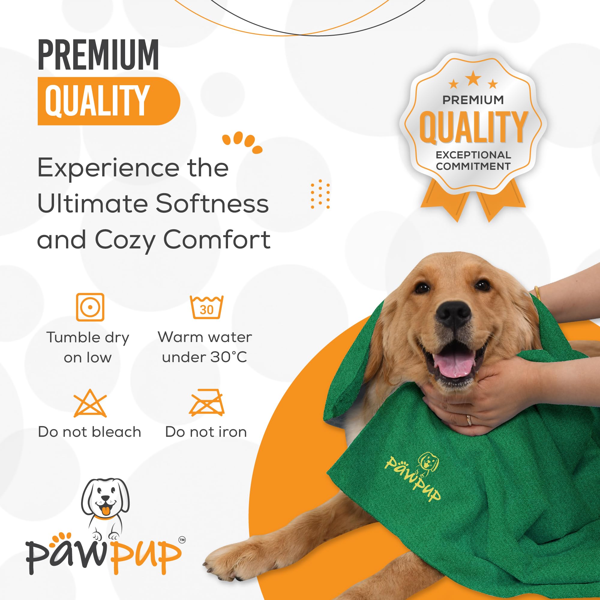 PAWPUP Dog Towels for Drying Dogs Super Absorbent Microfiber Pet Grooming Towel for Dogs, Cats and Other Pets (40 x 24 Inches, Y