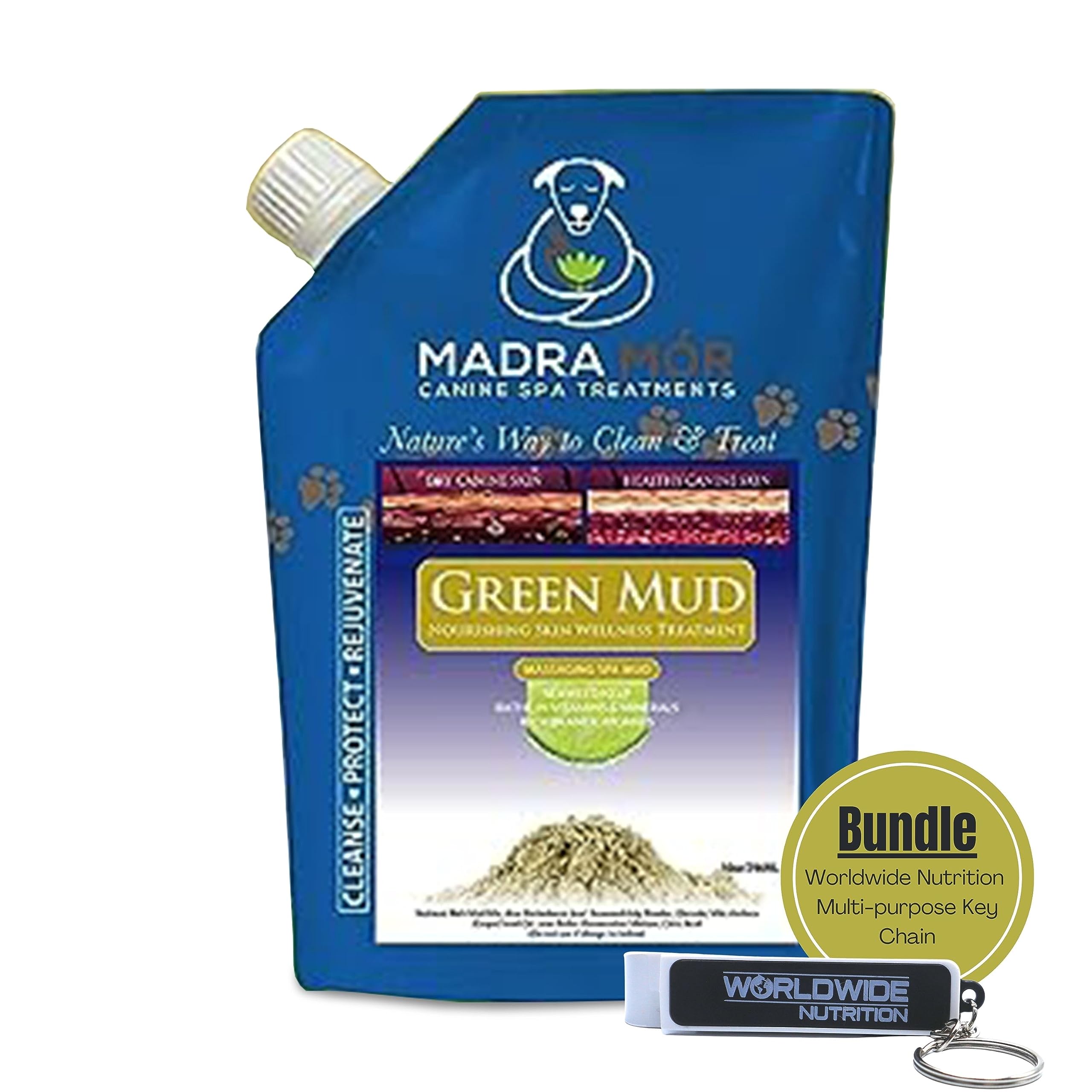 Worldwide Nutrition Bundle: Madra Mor - Dog Essentials Mud Bath, Dog Grooming, Dry Skin For Dogs Treatment, Dog Coat Skin Care P