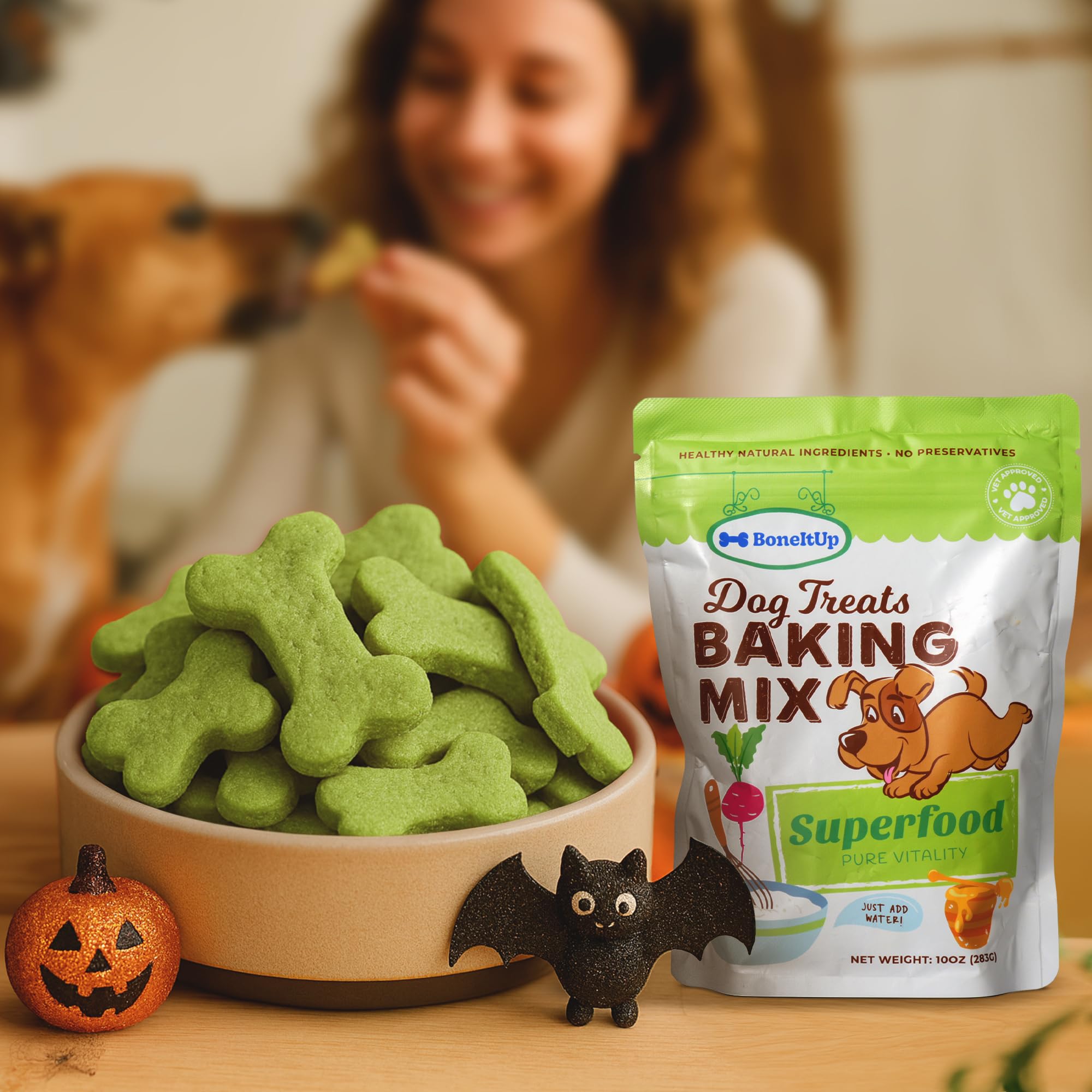 BoneItUp Dog Treats Baking Mix(Super Food), All-Natural, Vet-Approved, Nutrient-Rich Ingredients, Low CaloriesTreats for Dogs, P