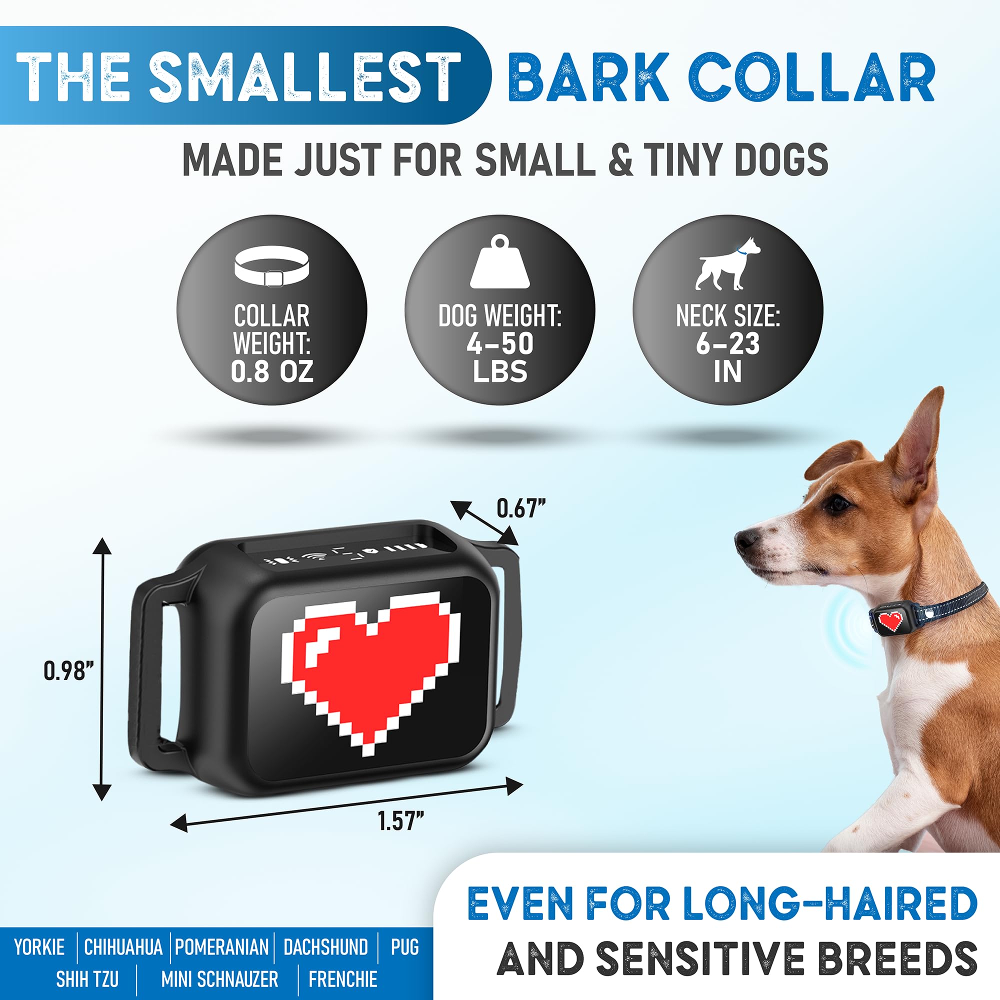 2 Pack Bark Collar For Small Dogs 5-15 Lbs With Magnetic Charging - No Shock, 3 Beep & Vibration Modes, 5 Sensitivity Levels - H