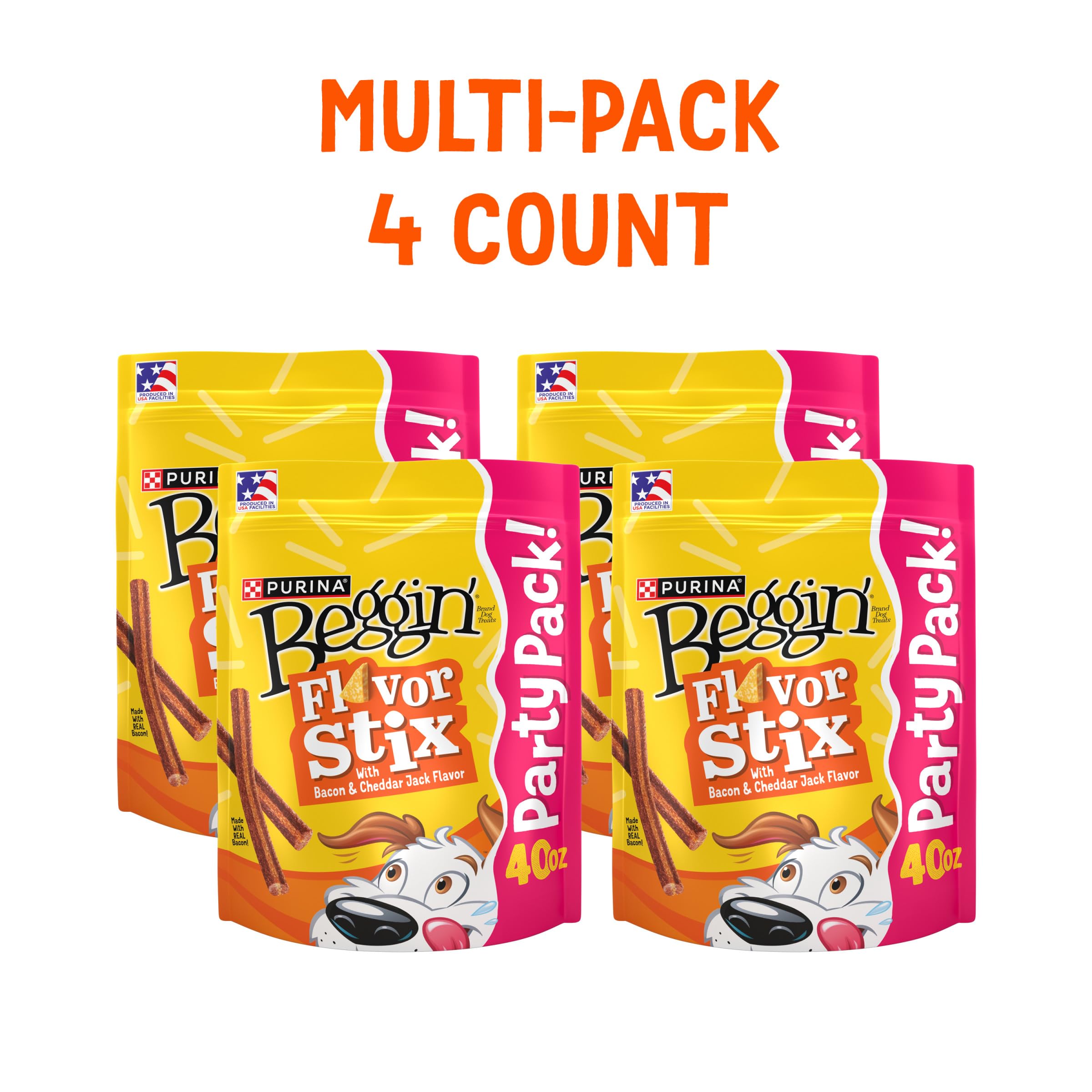 Beggin Flavor Stix Treats for Dogs with Bacon and Cheddar Jack Flavor - 40 oz. Pouch