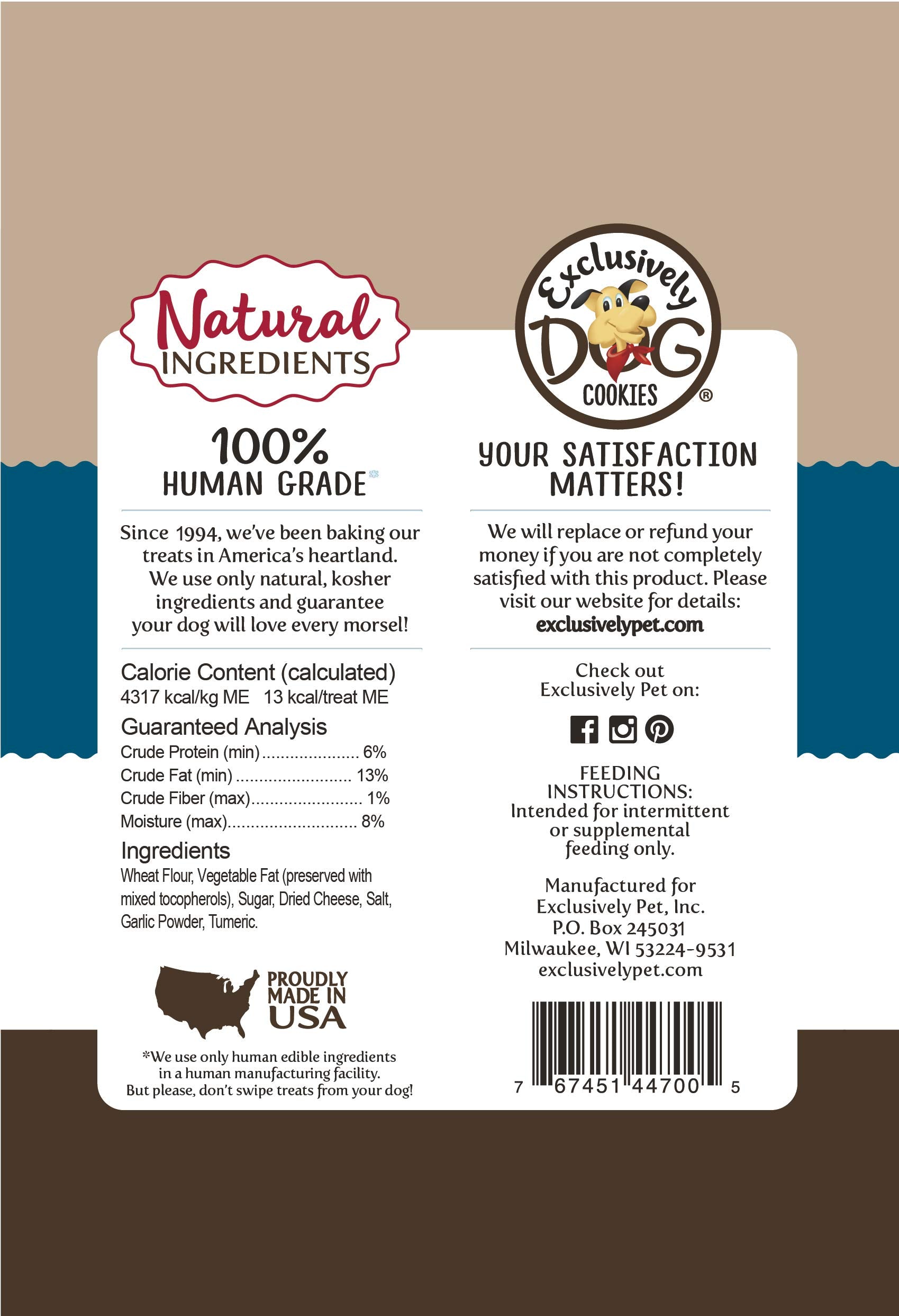 Exclusively Dog Cookies Best Buddy Bones Cheese Flavor Training Treats, Natural and Made in The USA, 5.5 oz