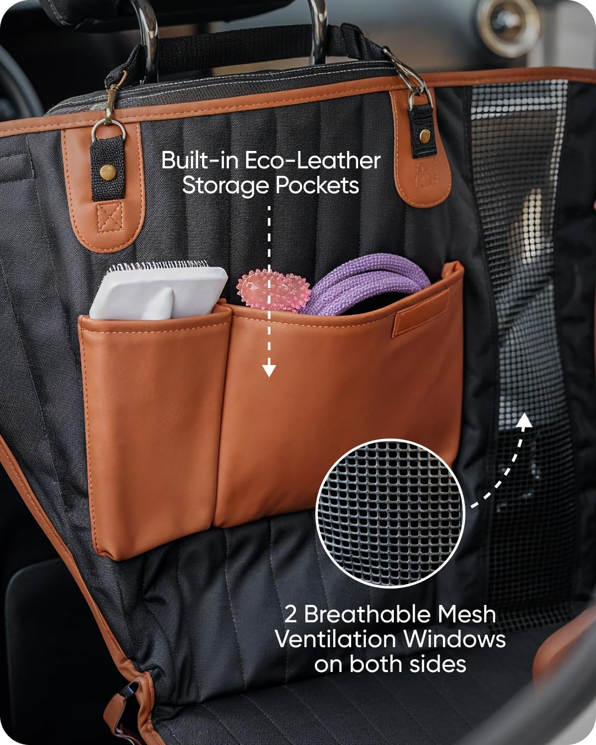 Owleys Hard Bottom Car Seat Cover For Dogs | Back Extender For Dogs | Hammock For Car Hard Bottom | Car Cover Back | Dog Seat Co