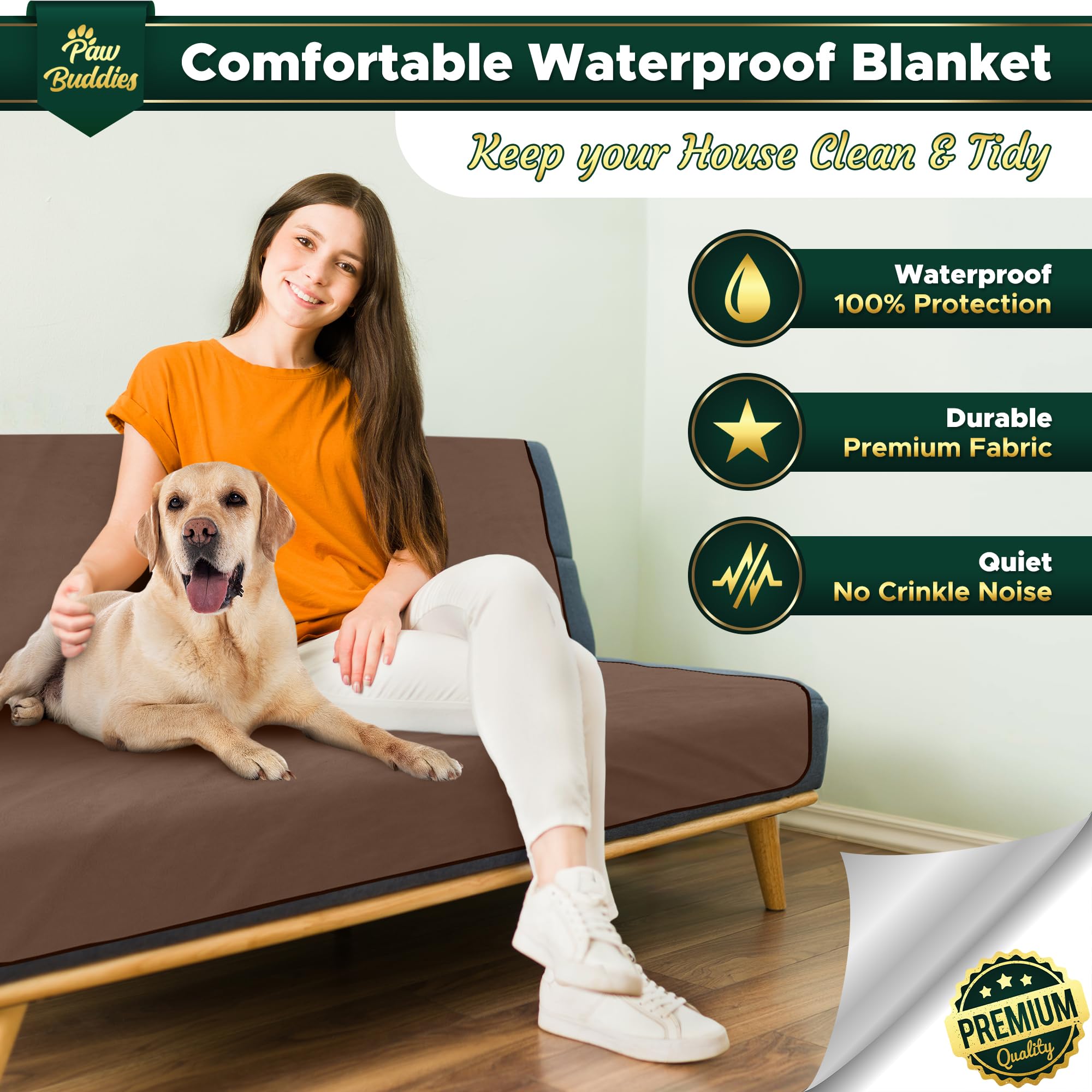 Waterproof Blanket For Intimacy, King Size Intimacy Blanket For Couples & Pets/Dogs, Soft Noiseless Mattress Furniture Protector