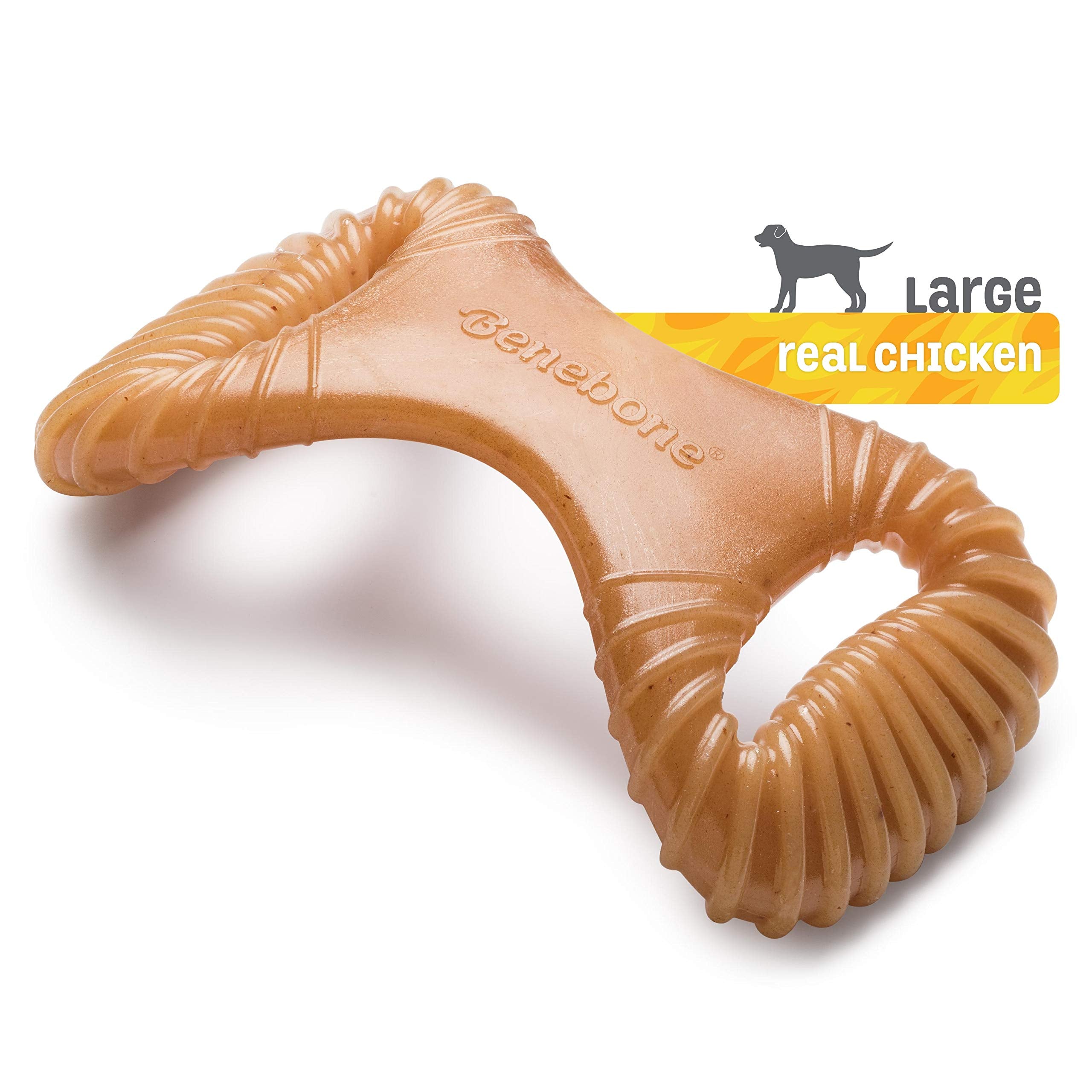 Benebone Dental Durable Dog Chew Toy For Aggressive Chewers, Real Chicken, Made In Usa, Large