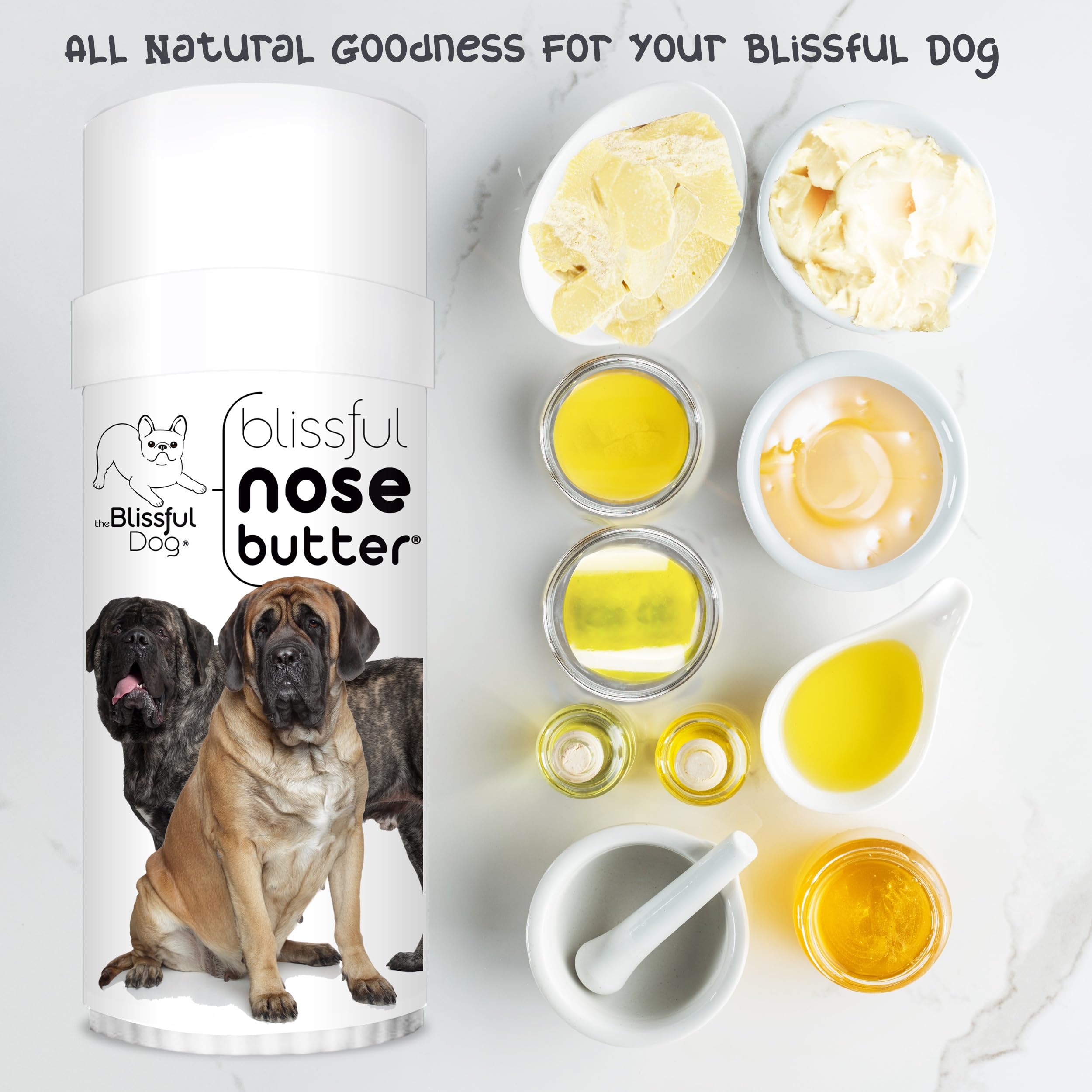 The Blissful Dog Mastiff Nose Butter, Versatile Dog Nose Balm for Dry Nose, Handcrafted Nose Moisturizer, Easy-to-Apply Dog Esse
