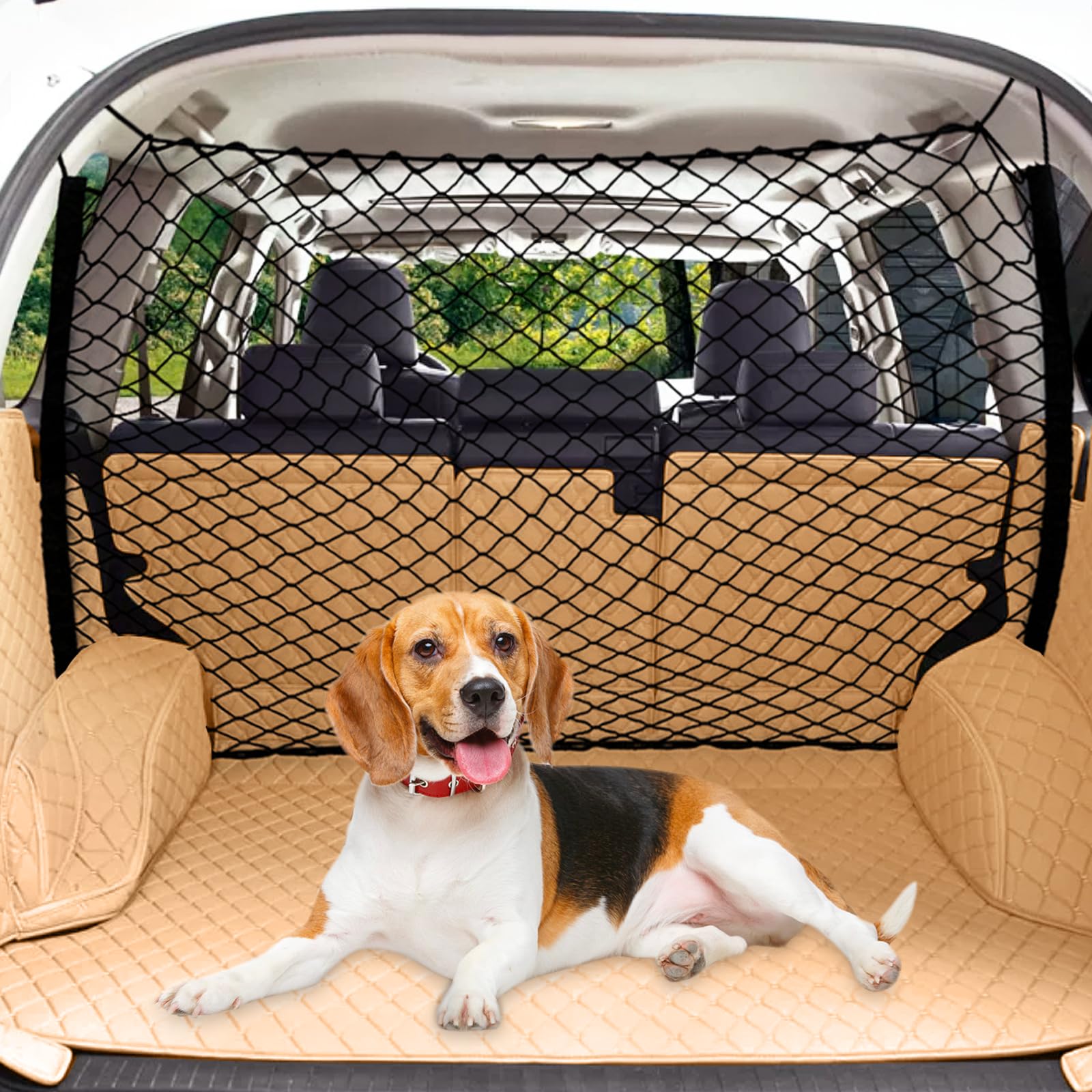 Dog Car Barrier Net Pet Car Divider Back Seat Barrier Net For Trucks, Suv, Full Sized Sedans Pet Restraint Car Backseat Divider 