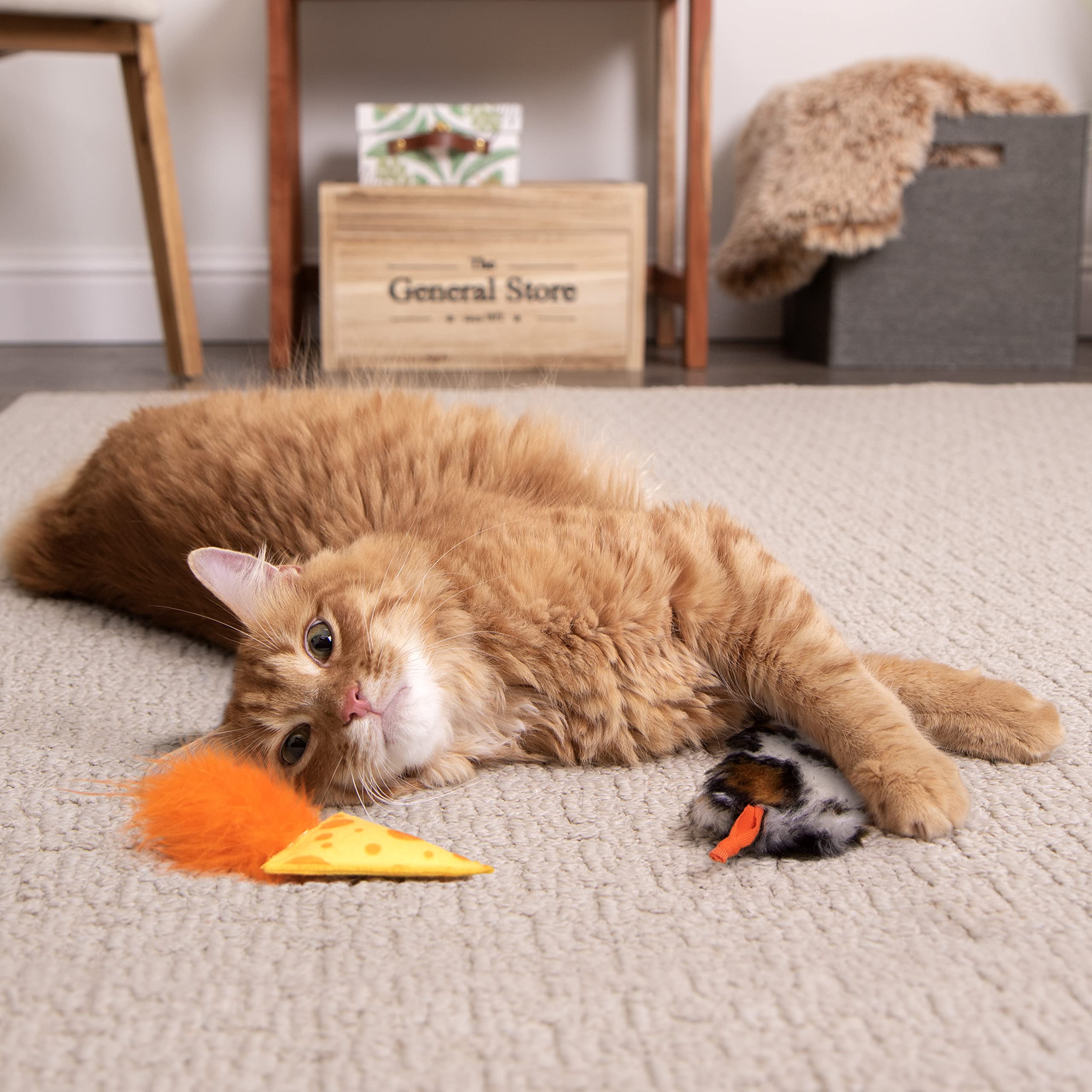 Smartykat Instincts 2-Pack Mouse 'N Mate Plush Refillable Cat Toys W/Happynip Tube (Catnip & Silvervine) - Multicolor, 2-Pack