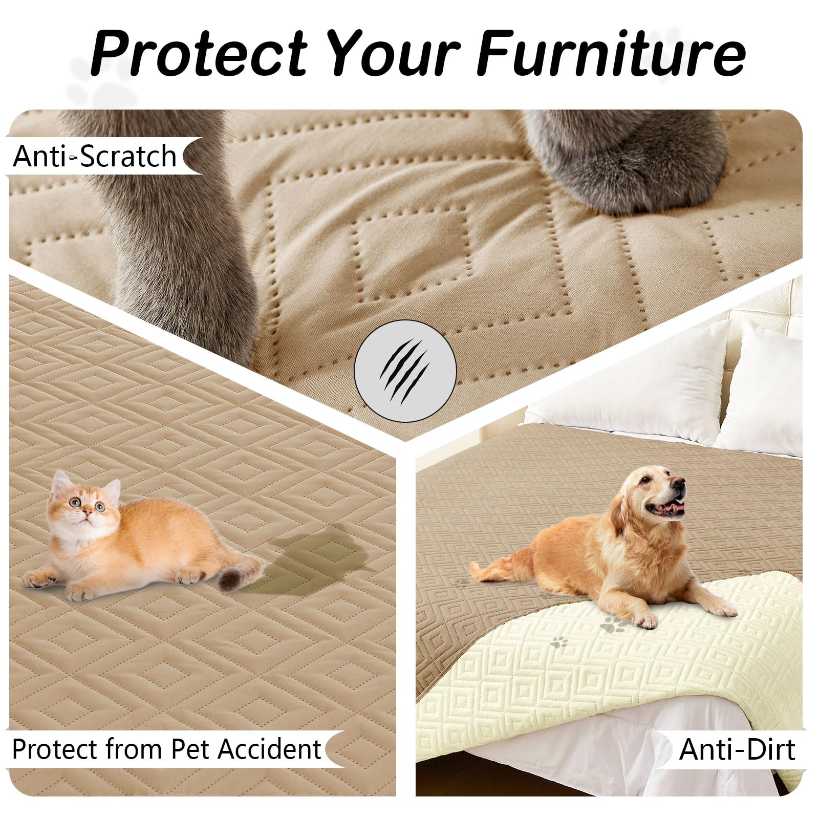 hyha Waterproof Dog Blanket, Soft Dog Bed Cover Pet Blankets, Waterproof Sofa Couch Cover for Dogs Washable, Reversible Pet Couc