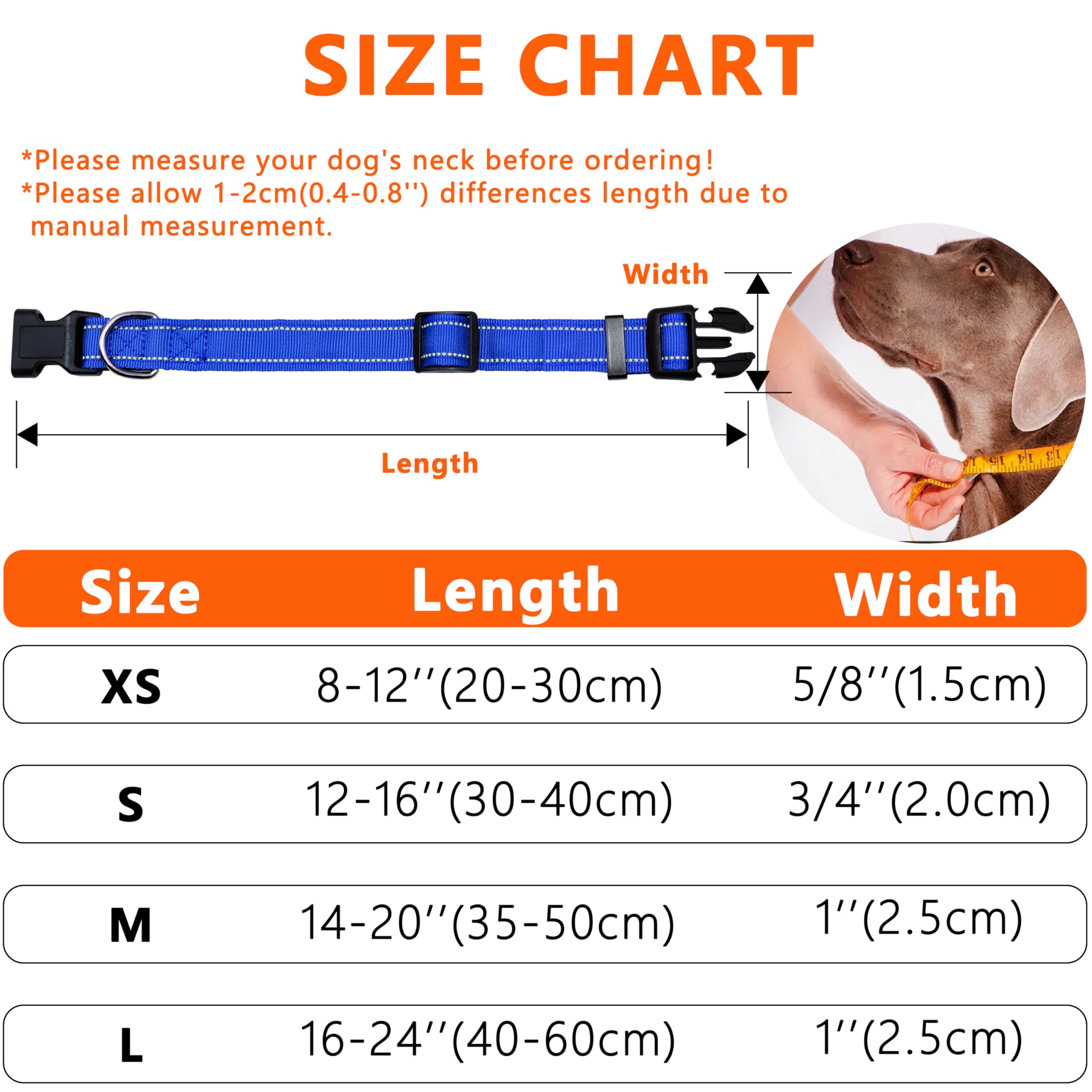 Seyezo Refective Dog Collar, Soft Neoprene Padded Pet Collar For Small, Medium, Large Dogs, Adjustable Puppy Collars With Quick