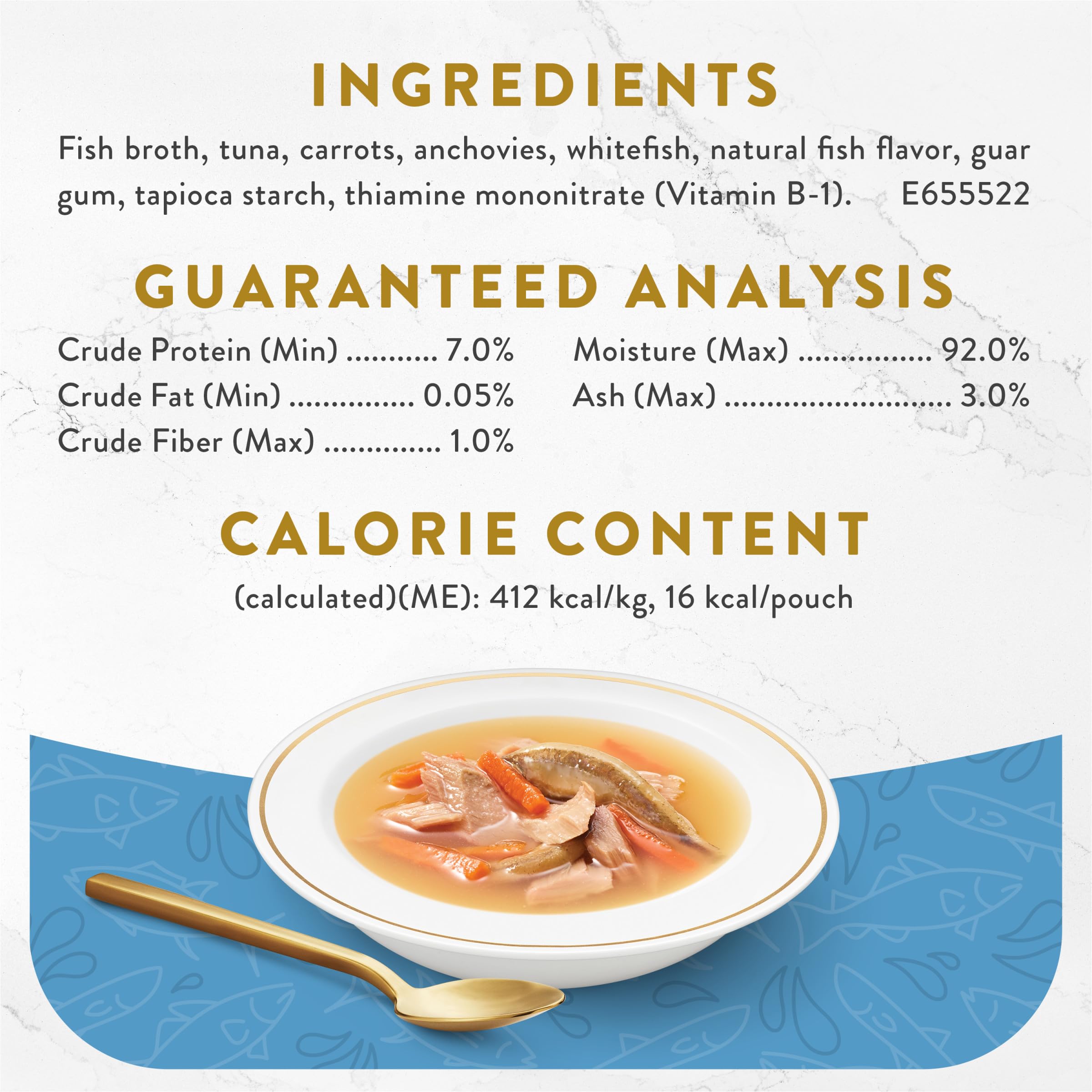 Purina Fancy Feast Lickable Wet Cat Food Broth Topper Classic With Tuna, Anchovies and Whitefish - (Pack of 16) 1.4 oz. Pouches