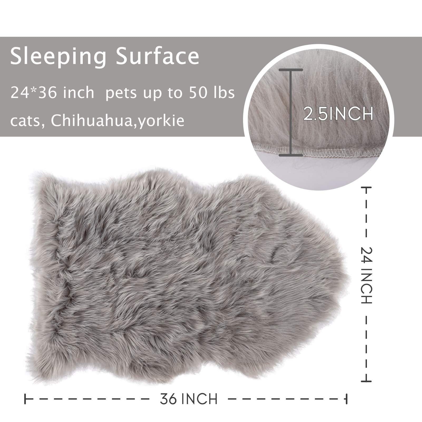 Asrug Faux Fur Dog Bed Rug Plush And Fluffy Dog Mat Ultra Cozy Pet Throw Rug For Dogs Cats, Luxury Soft Faux Sheepskin Chair Cov