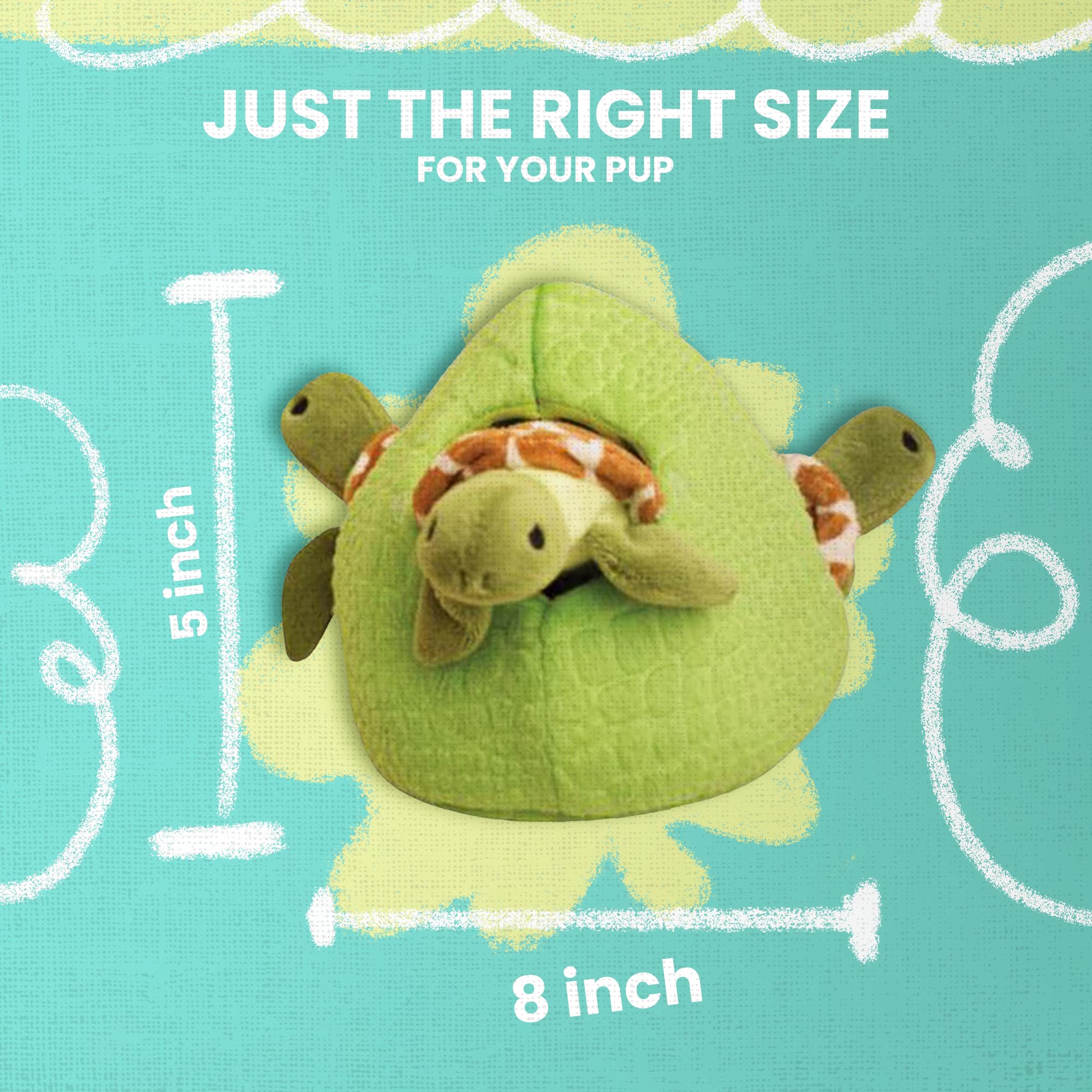 Health Extension SnugArooz Hide and Seek Reef Plush Dog Toy - Eco-Friendly, 7" Green, Durable, Interactive, Model 712038962235