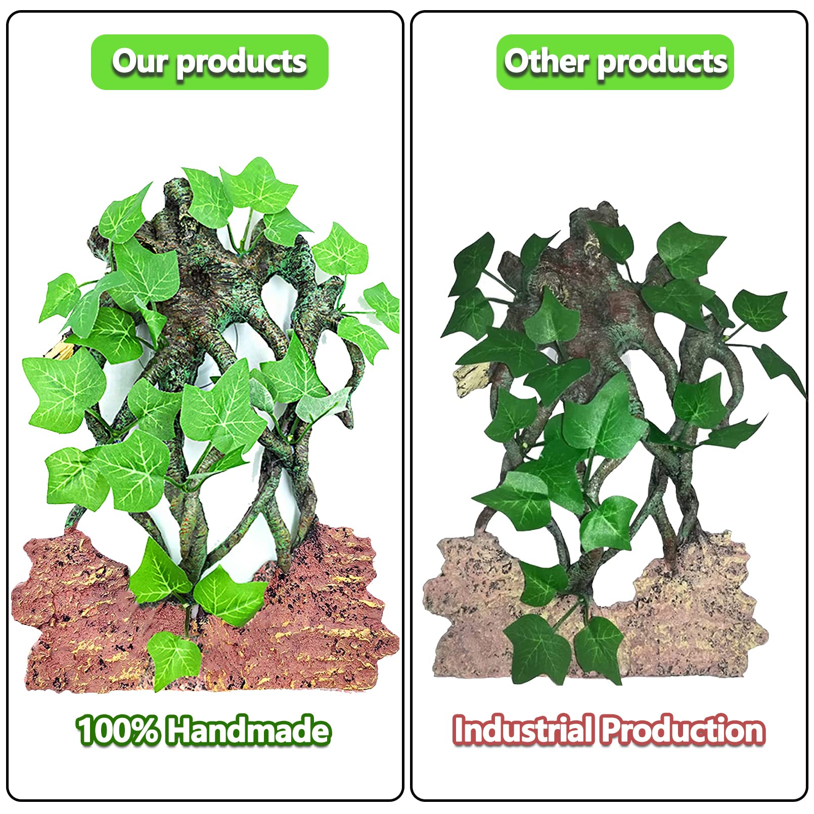 Bnosdm Reptile Climbing Branch,Crested Gecko Climb Corner Branch With Suction Cup,Bearded Dragon Resin Tree Branches,Reptile Tank Rainforest Background Decor For Lizard Chameleons Hermit Crabs Spiders