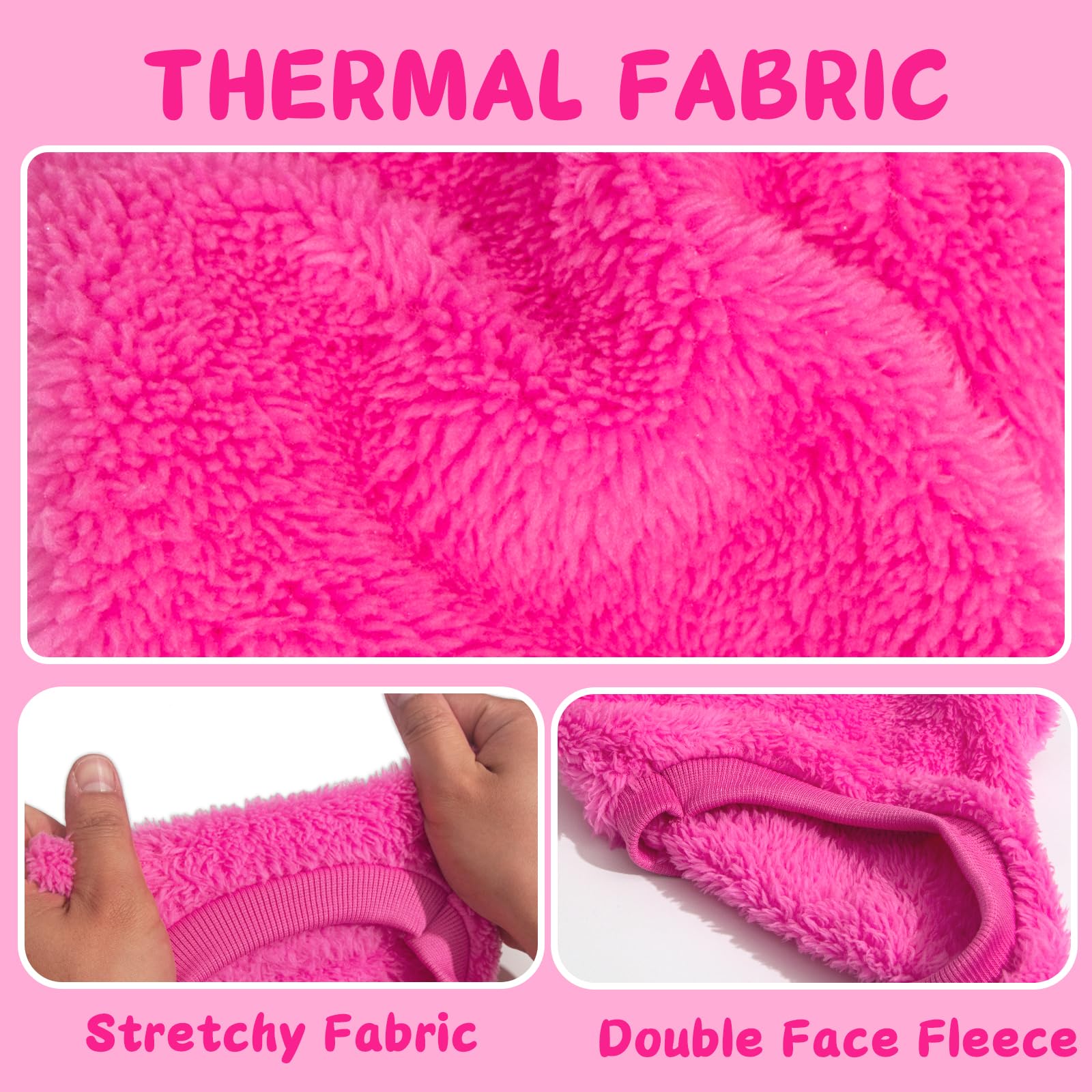 2 Pieces Dog Sweaters For Girls - Fall Winter Warm Puppy Clothes, Fleece Chihuahua Sweater, Cute Cat Clothes, Large