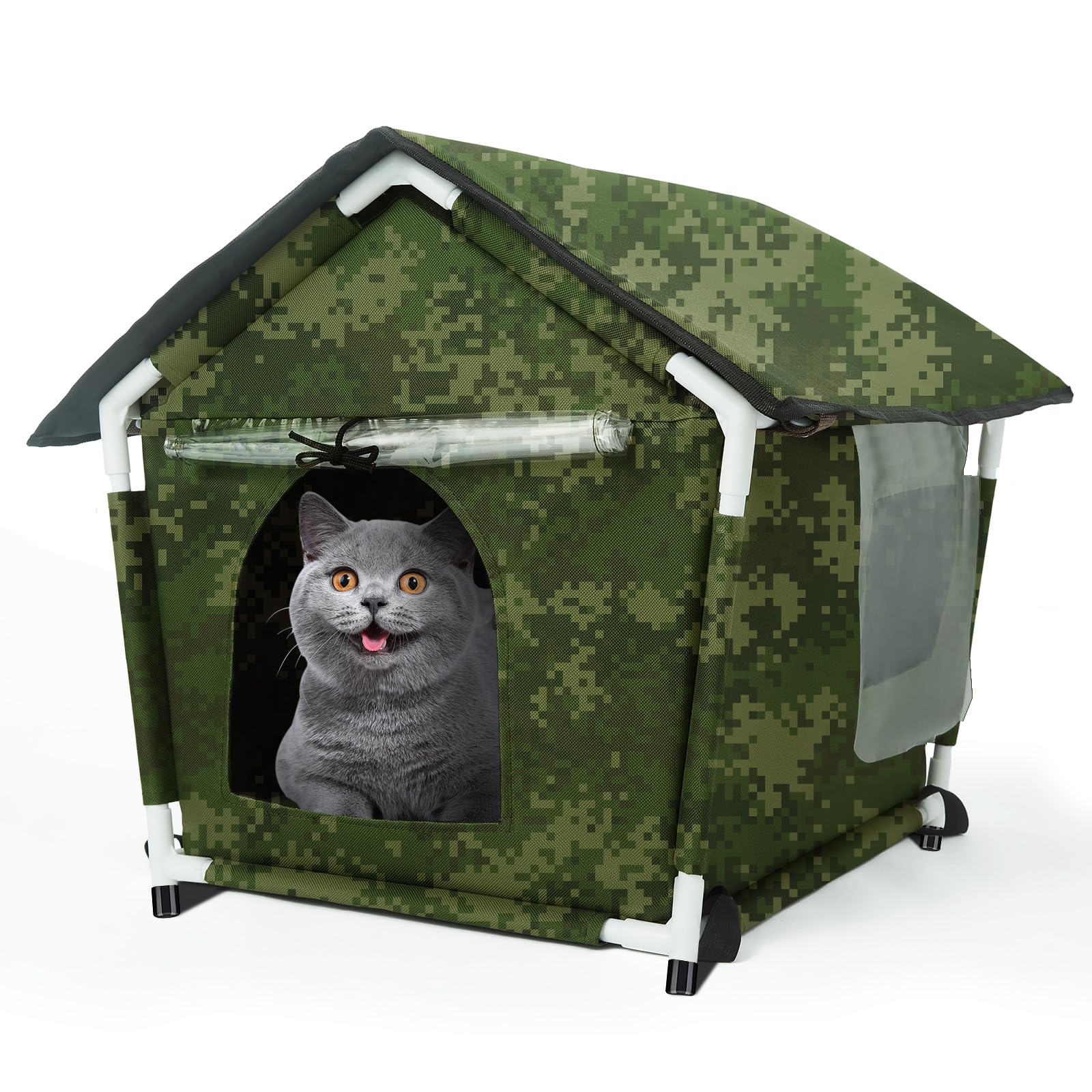 Outdoor Cat House Weatherproof Cat Shelters For Feral Cats Indoor Cat House With Mat And Edging Nails For Outside Provides Cozy 