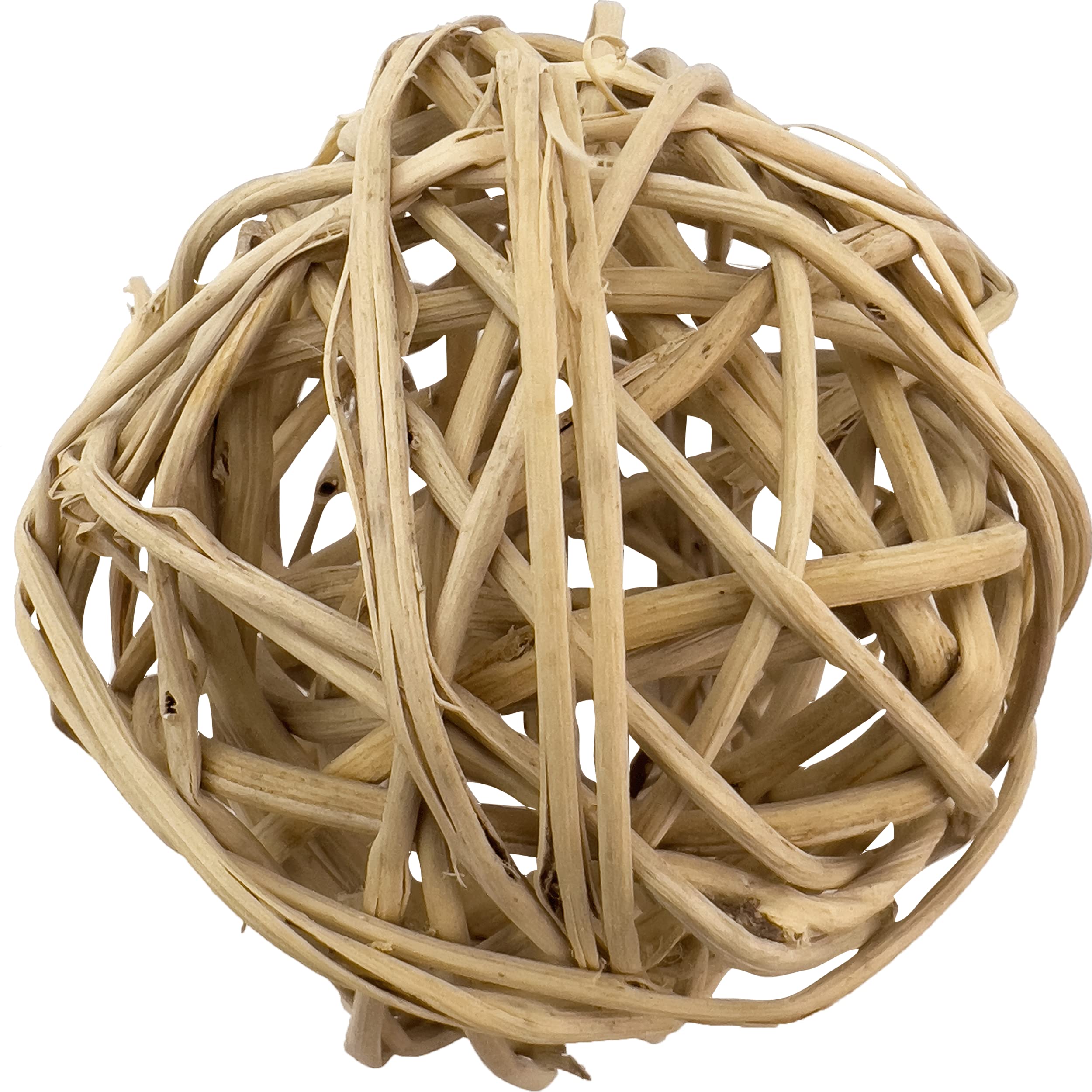 5056 Medium Natural Vine Balls Pk12 - Handwoven Natural Rattan Vine Balls, Easy To Chew And Break, Stuffable, Lightweight, Great