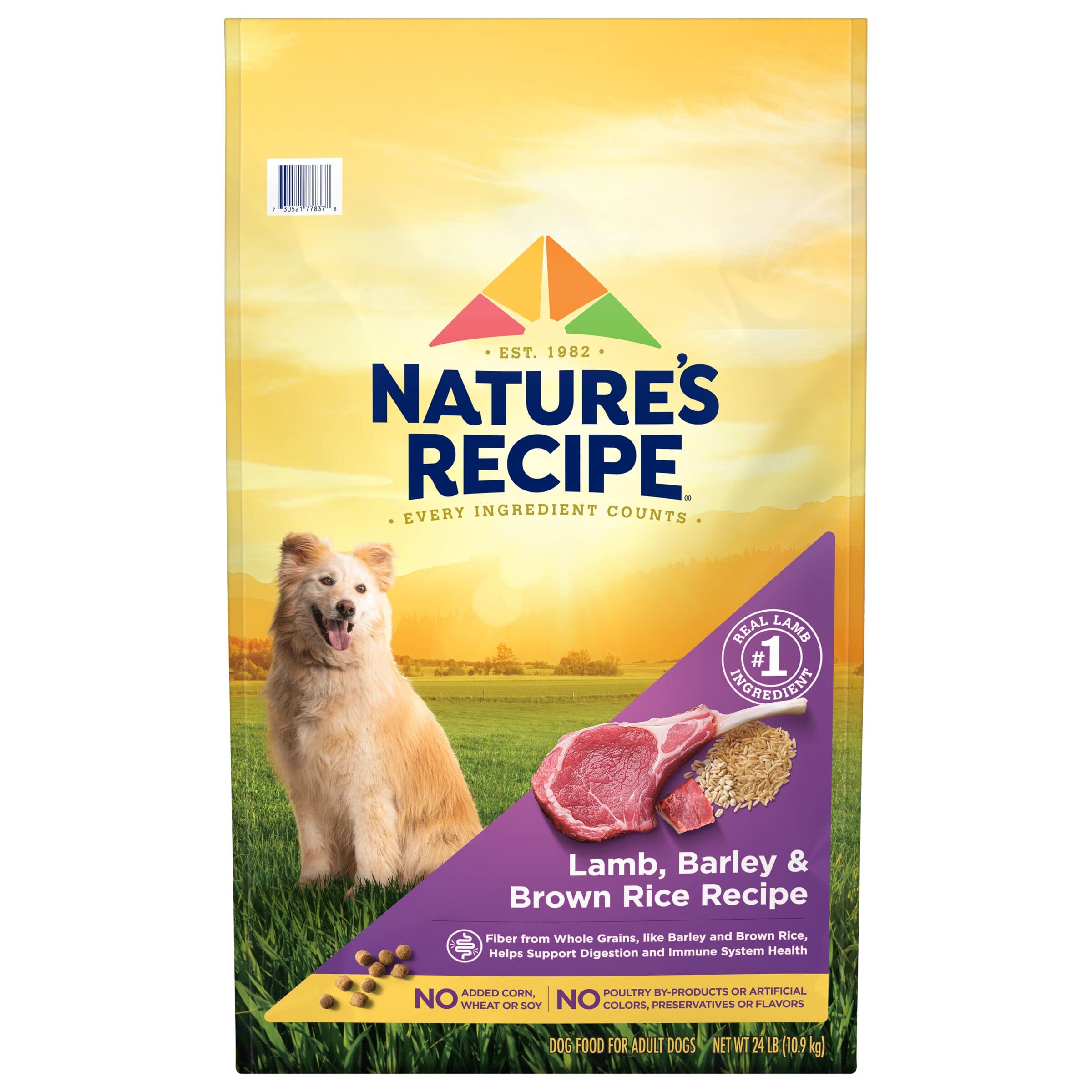 Natures Recipe Lamb, Barley & Brown Rice Recipe Dry Dog Food, 24 lb. Bag