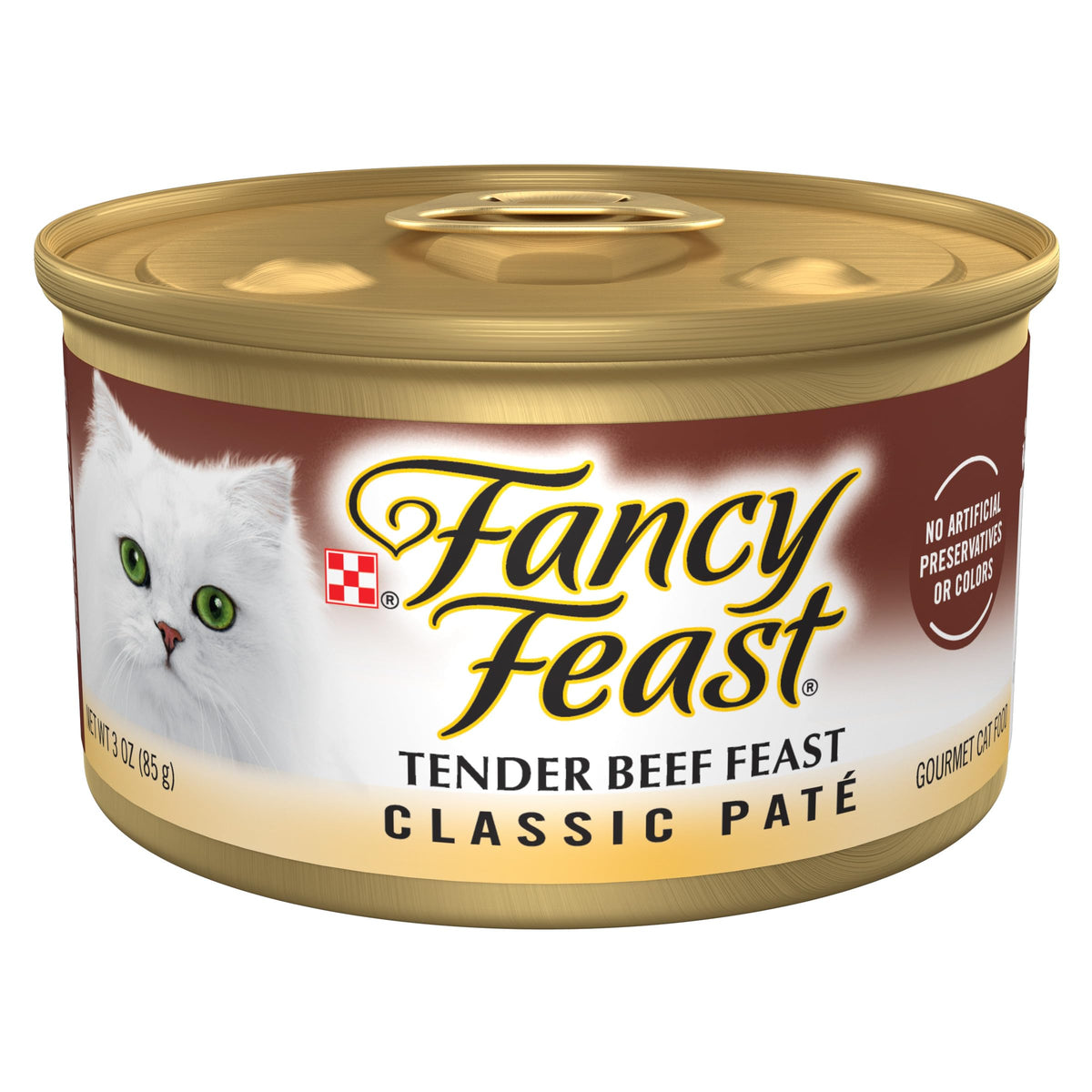 Purina Fancy Feast Tender Beef Feast Classic Grain Free Wet Cat Food Pate - (Pack Of 24) 3 Oz. Cans