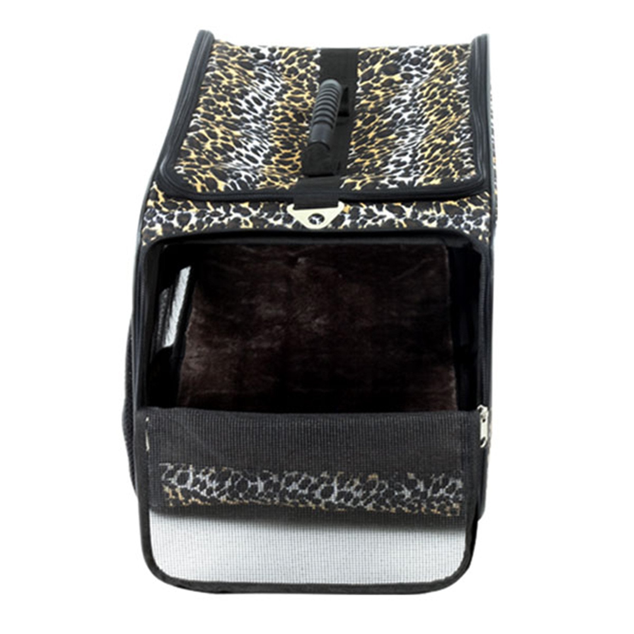 dbest products Pet Smart Cart Carrier, Medium, Leopard, Soft Sided Collapsible Folding Travel Bag, Dog Cat Airline Approved Tote